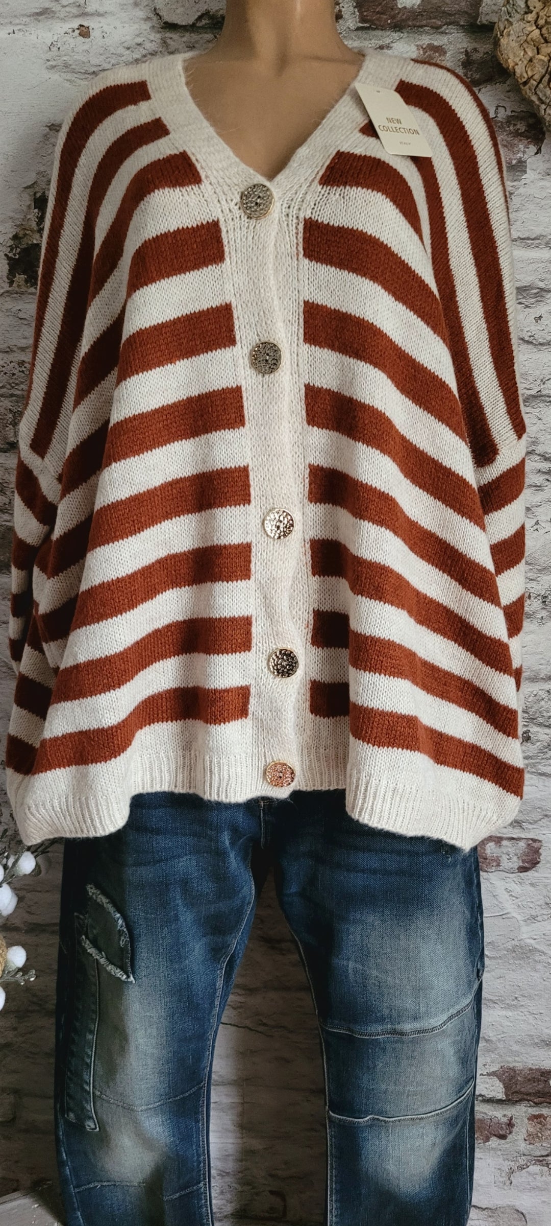 💋 Gilet Loose à Rayures