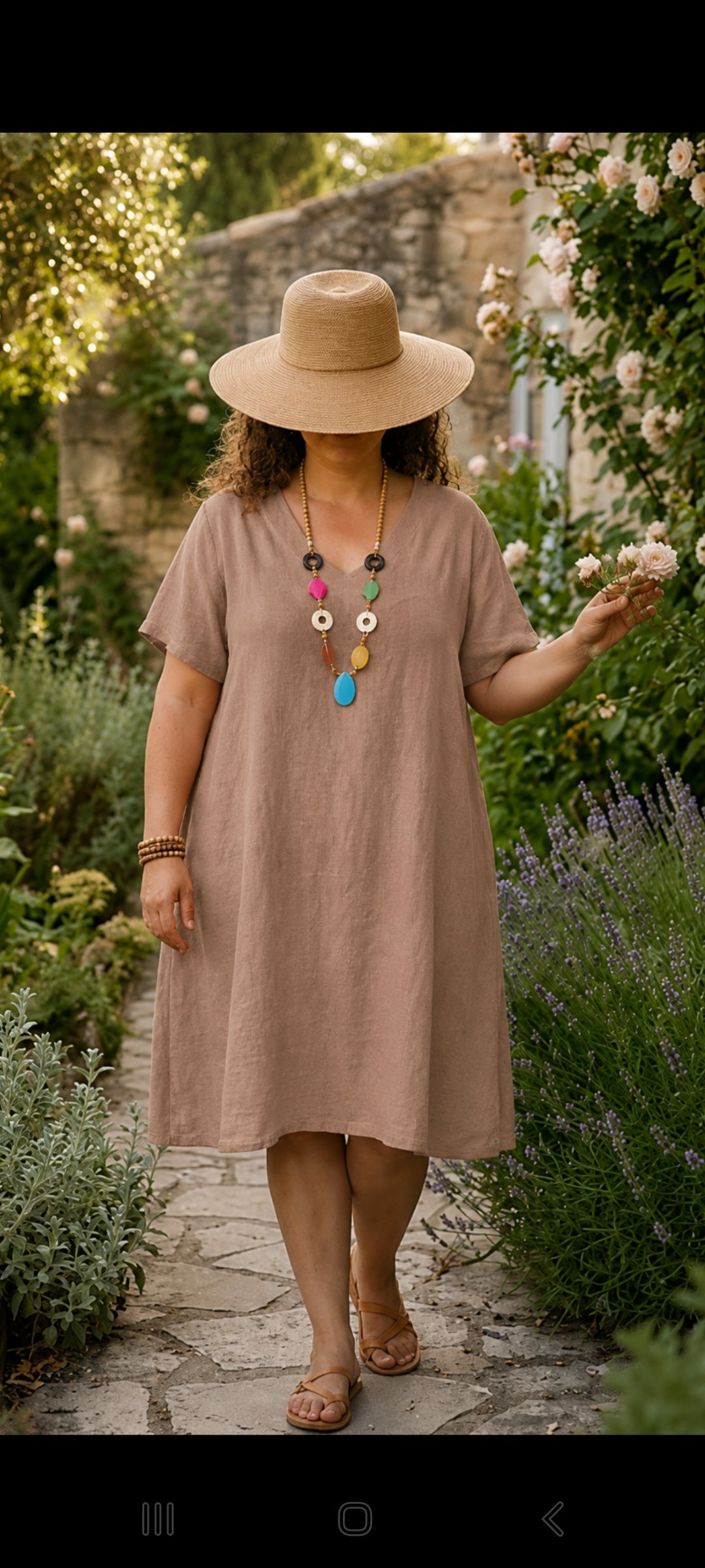 🍀 Robe Midi en Coton & Lin – L'Esprit Bohème Chic