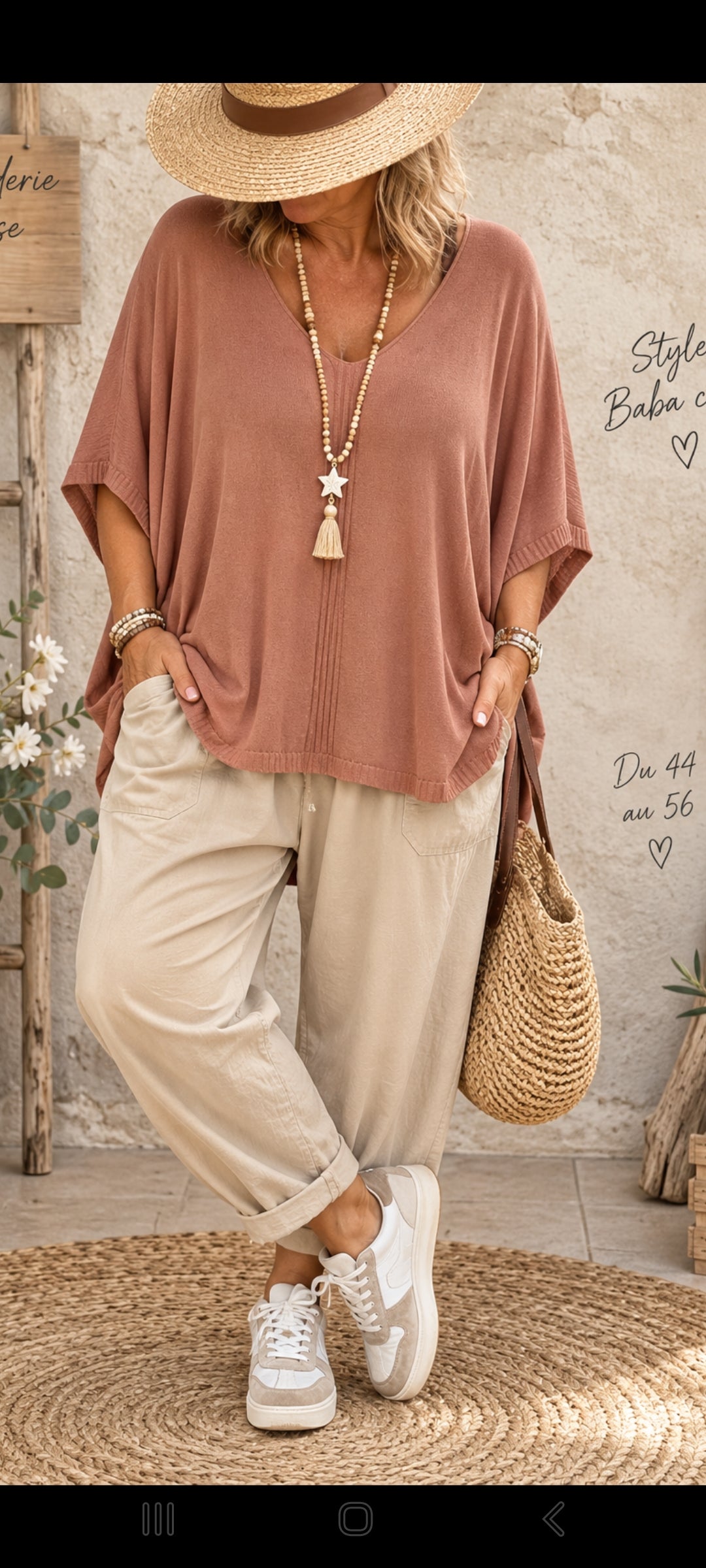 Haut oversize col V Taracota