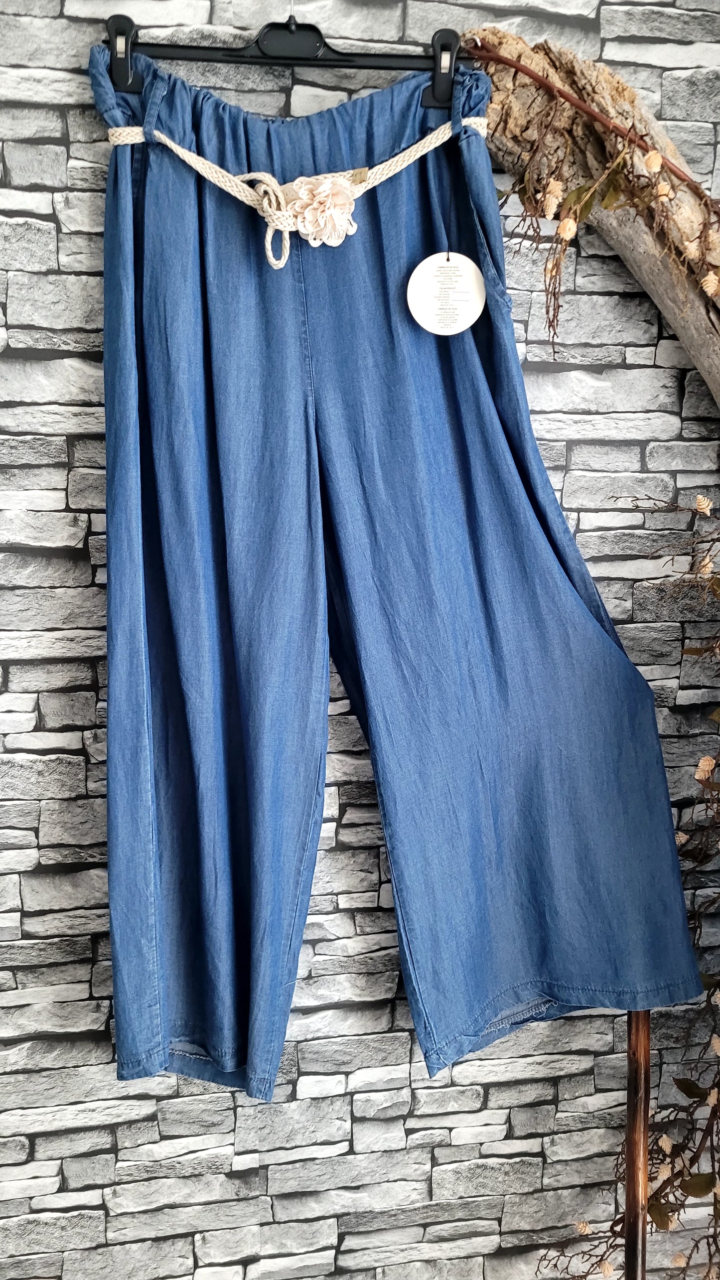 💋Pantalon Palazzo Effet Denim – Fluidité & Style Bohème