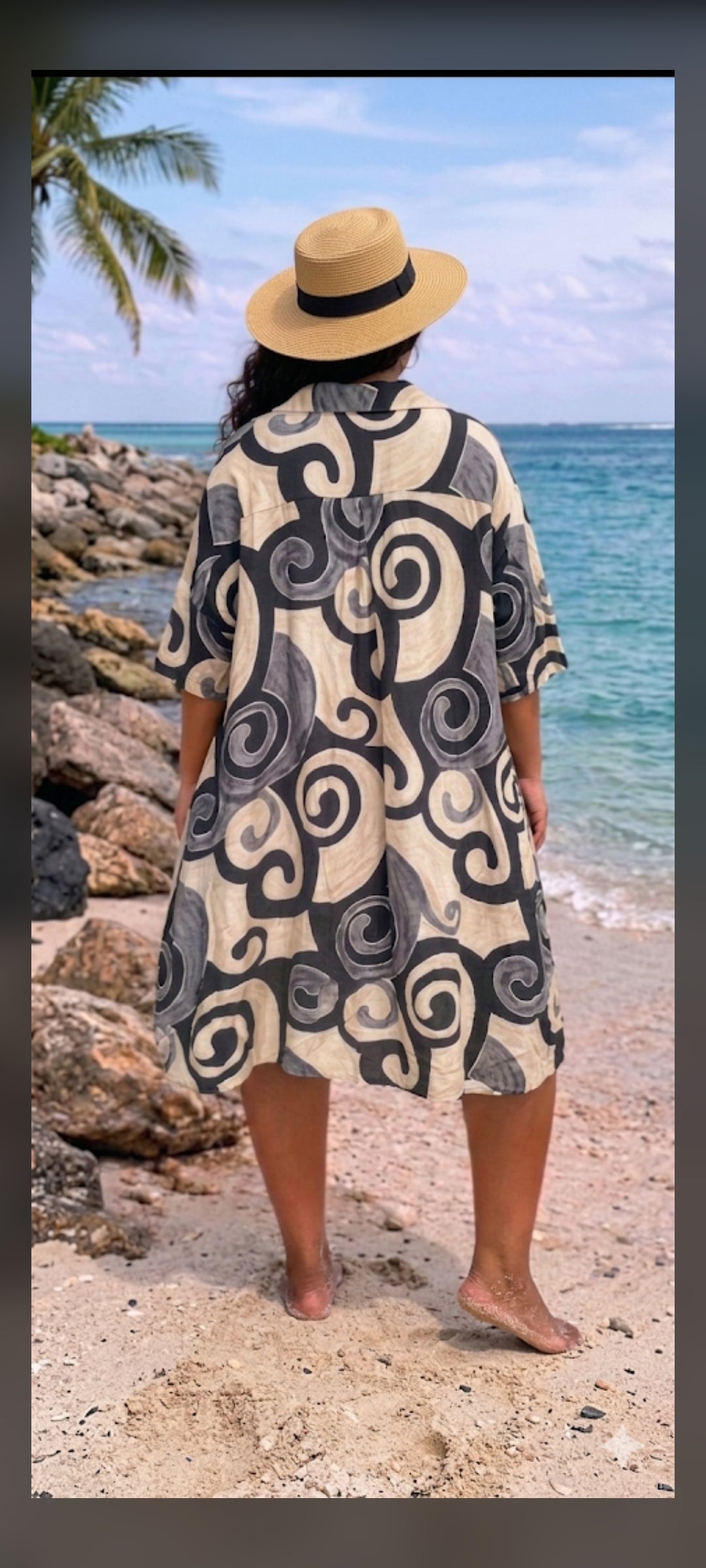 💋 Tunique de plage imprimé bohème oversize