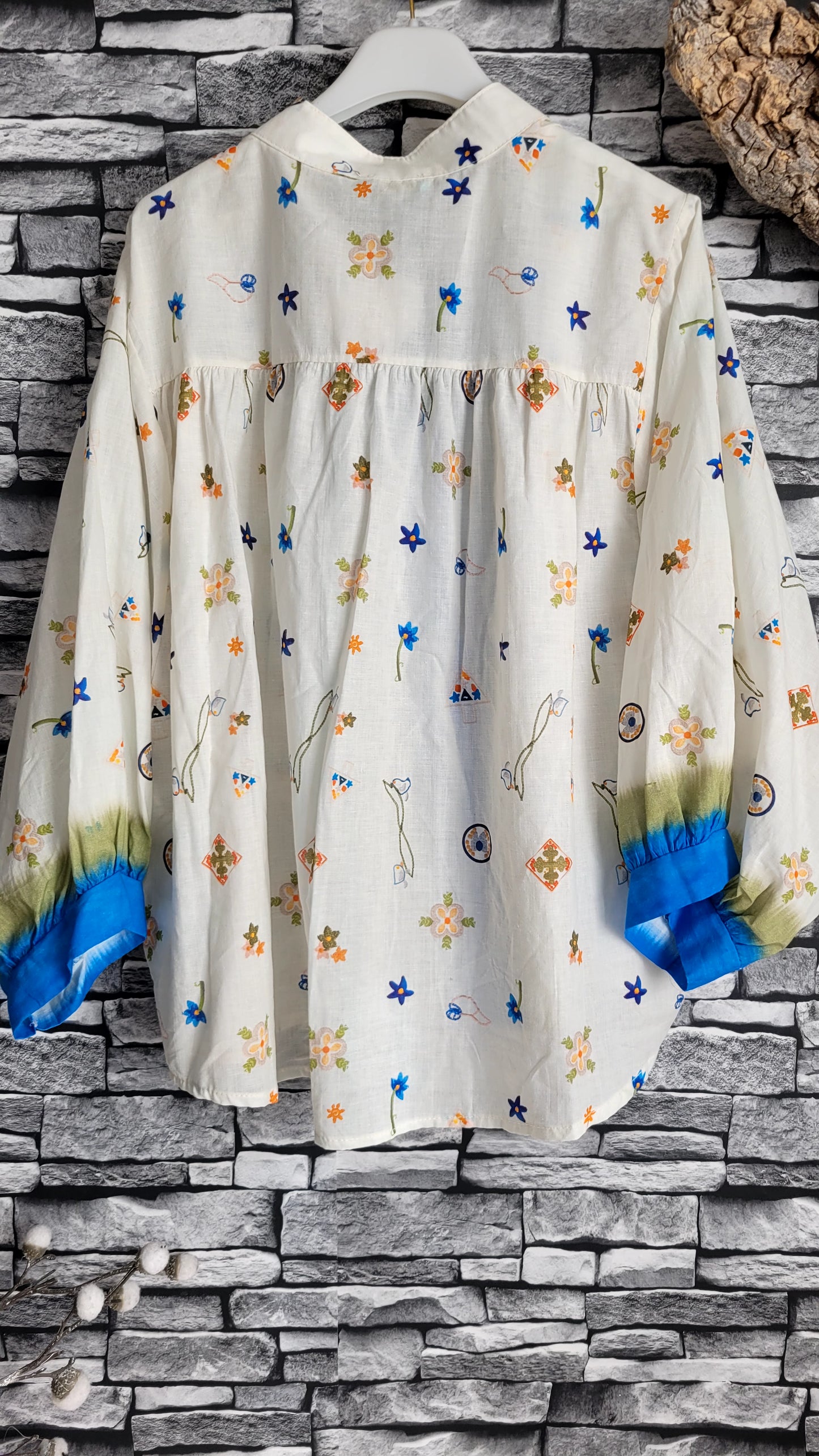⚜️ Blouse Bohème à Imprimé Floral & Dégradé