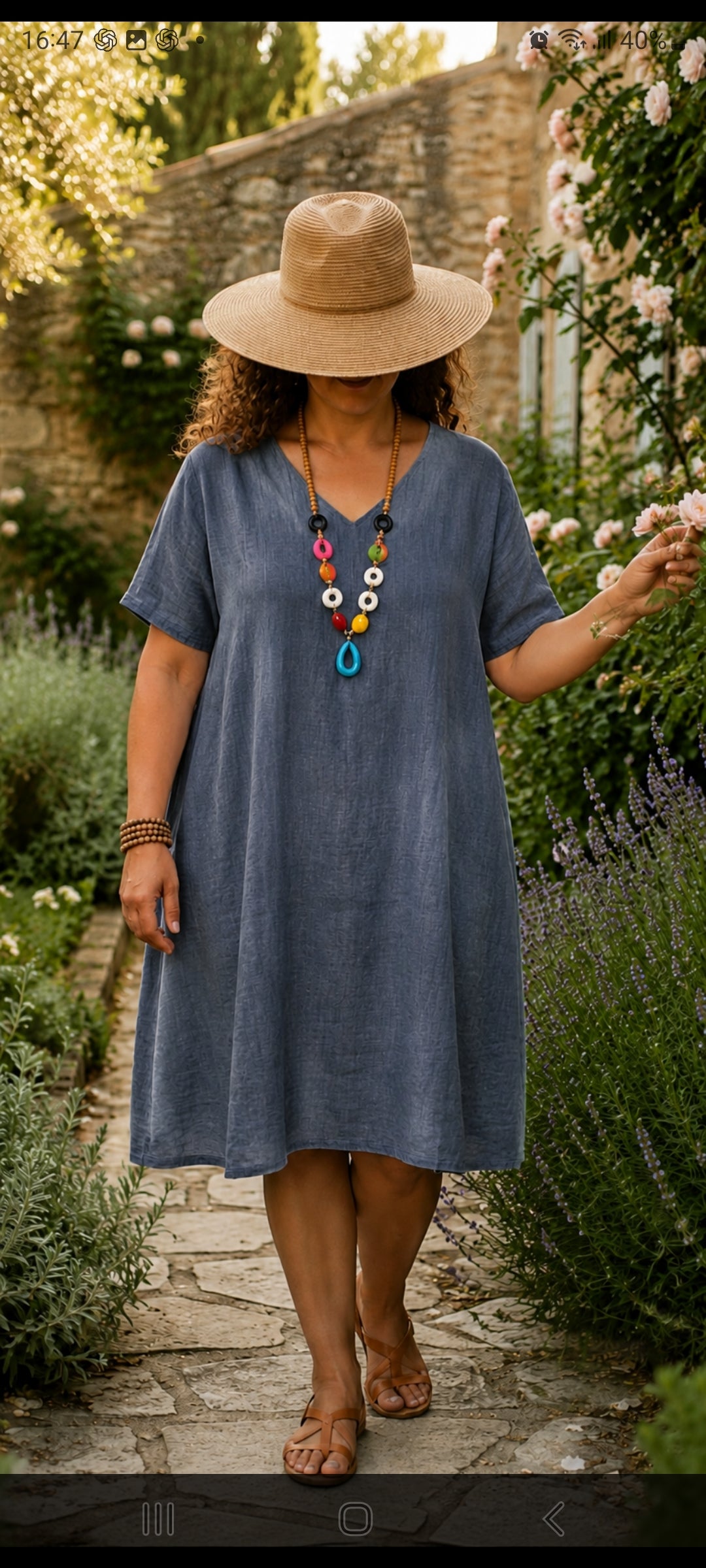 🍀 Robe Midi en Coton & Lin – L'Esprit Bohème Chic