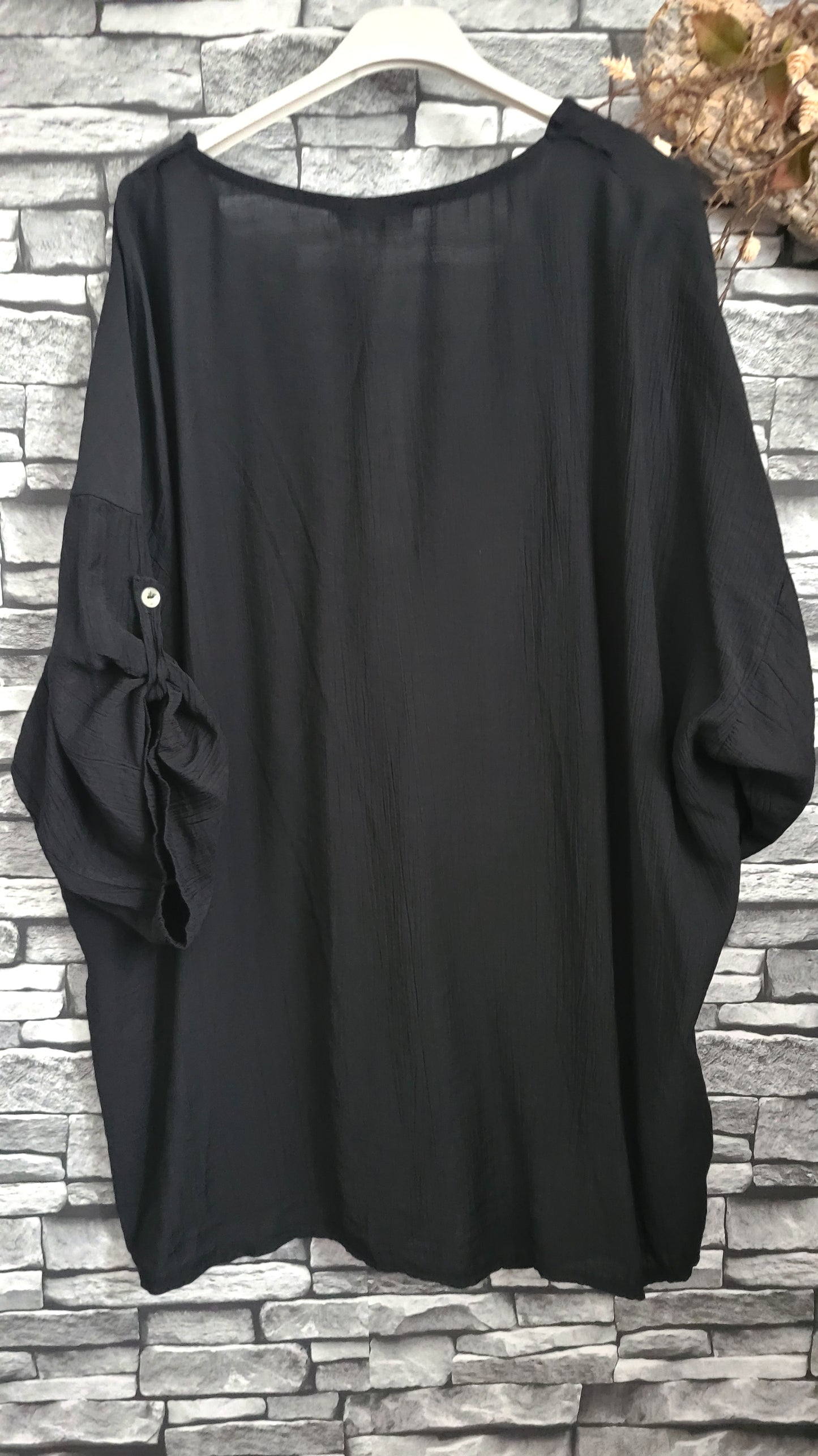 🌺 Tunique noire bohème fluide