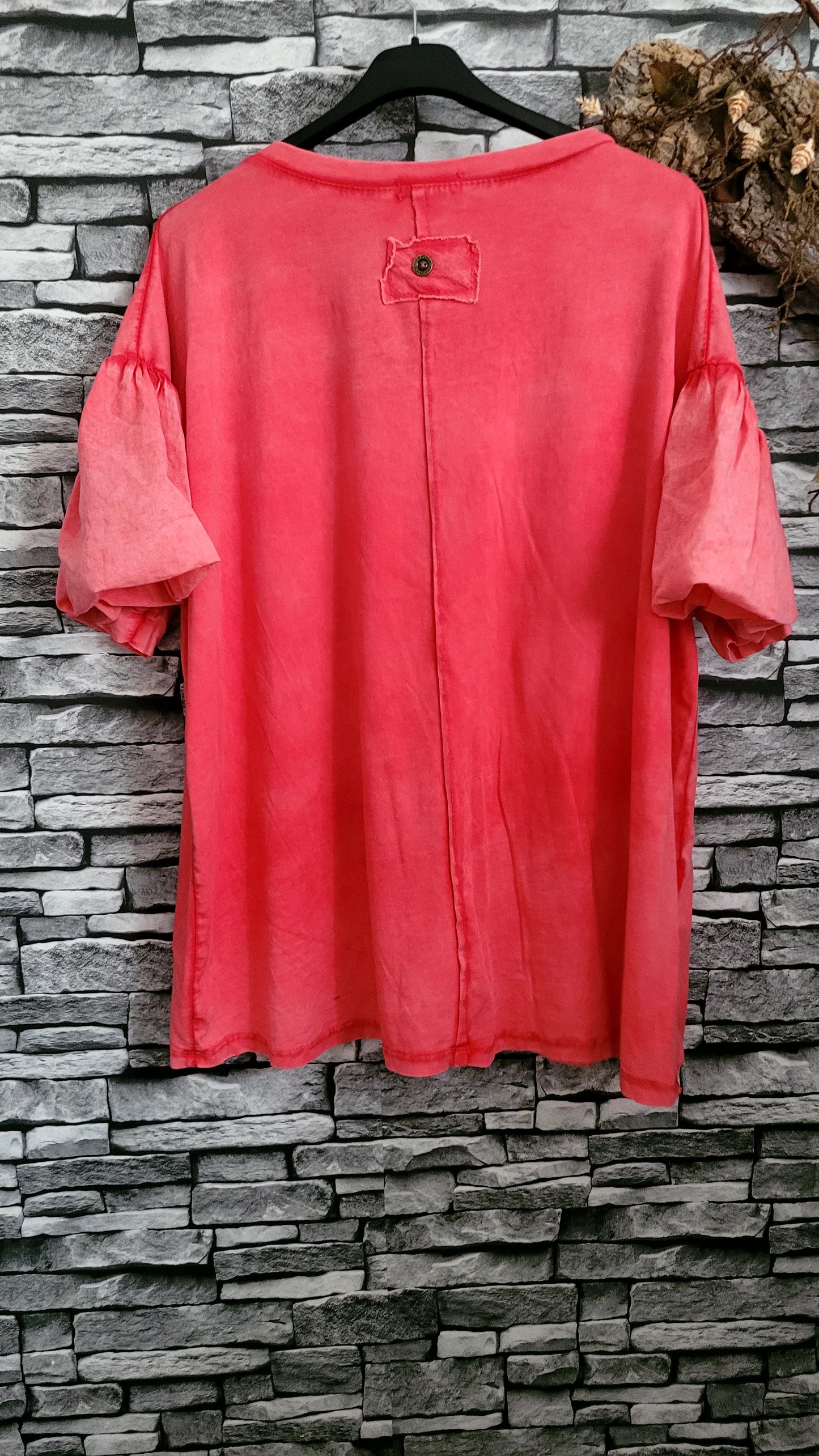 🎀Tee-shirt Rose fushia en Coton délavé – Coupe Ample