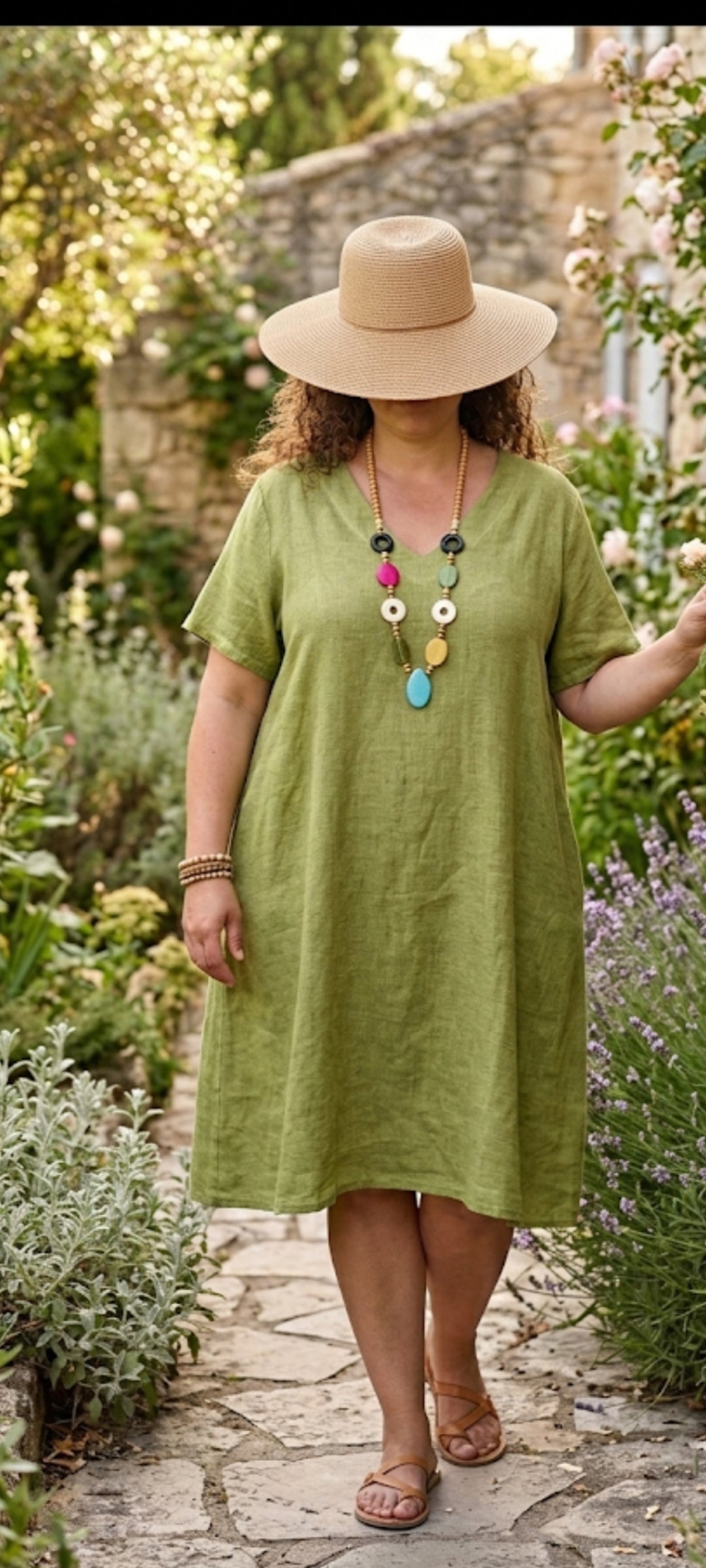🍀 Robe Midi en Coton & Lin – L'Esprit Bohème Chic