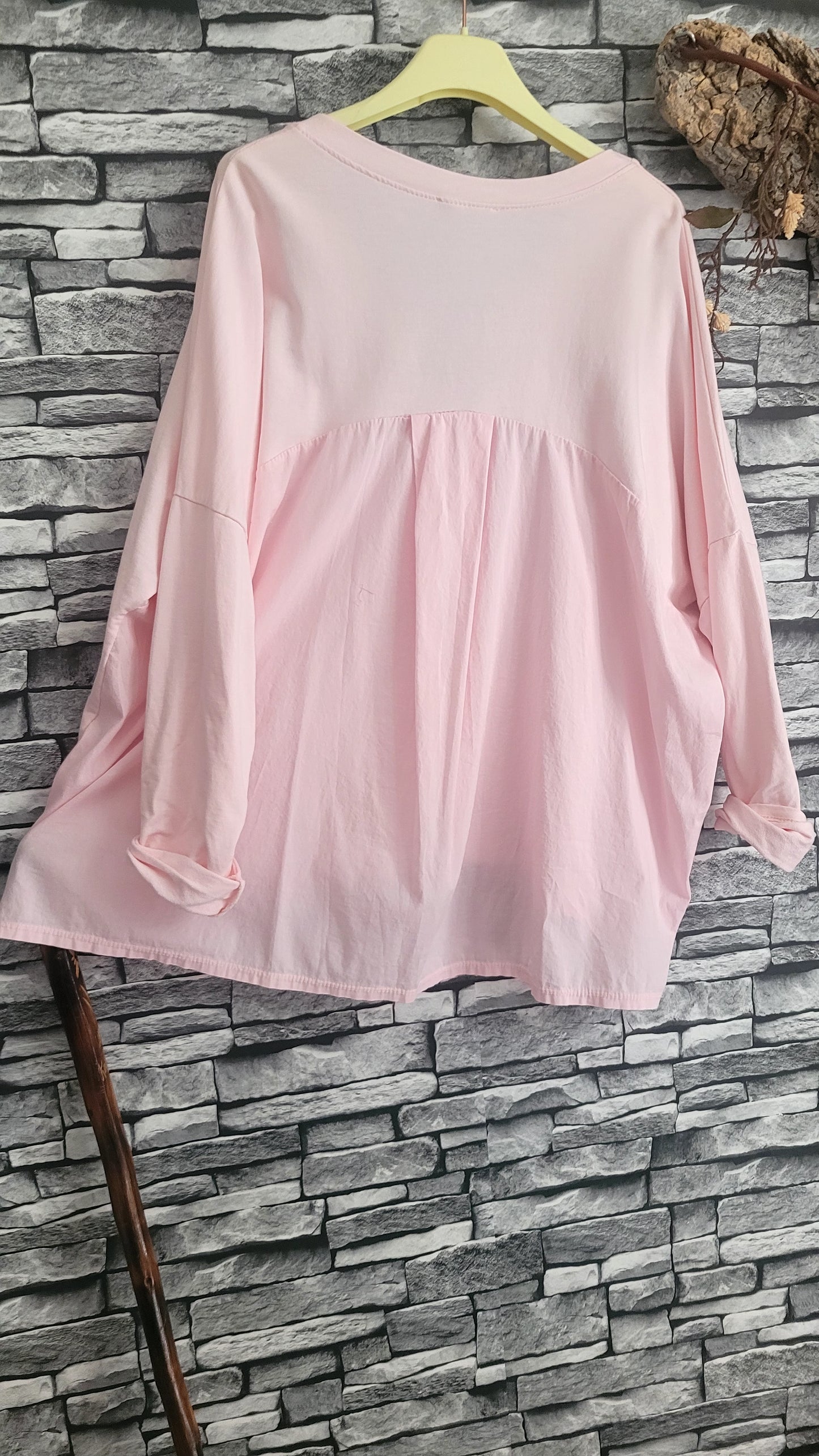 Tunique oversize rose poudré