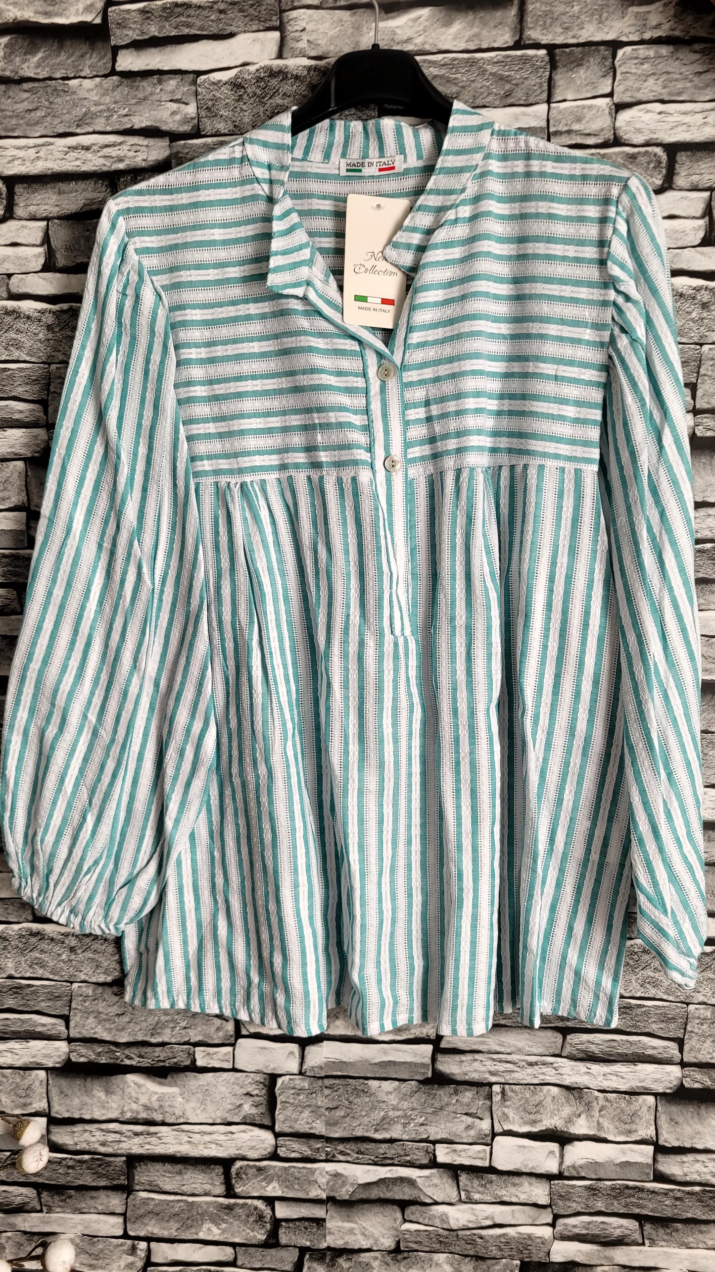 💗 Blouse Fluide à Rayures Azur – Style Bohème Chic