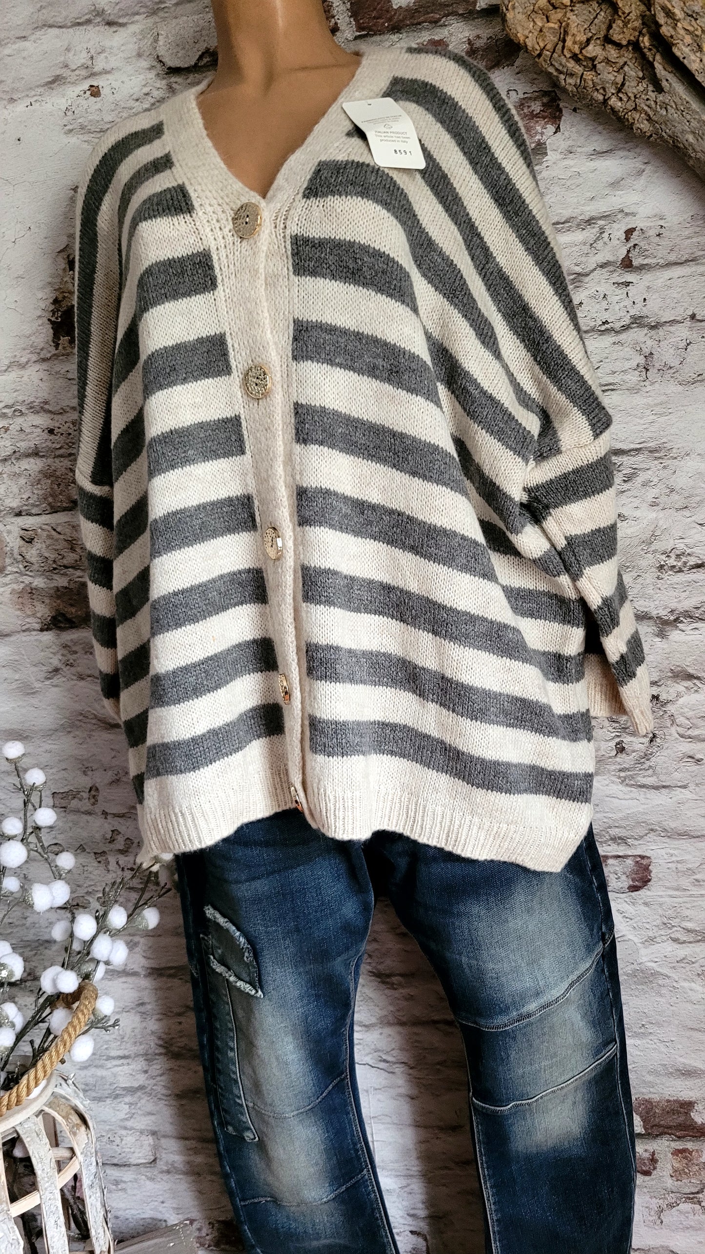 💋 Gilet Loose à Rayures