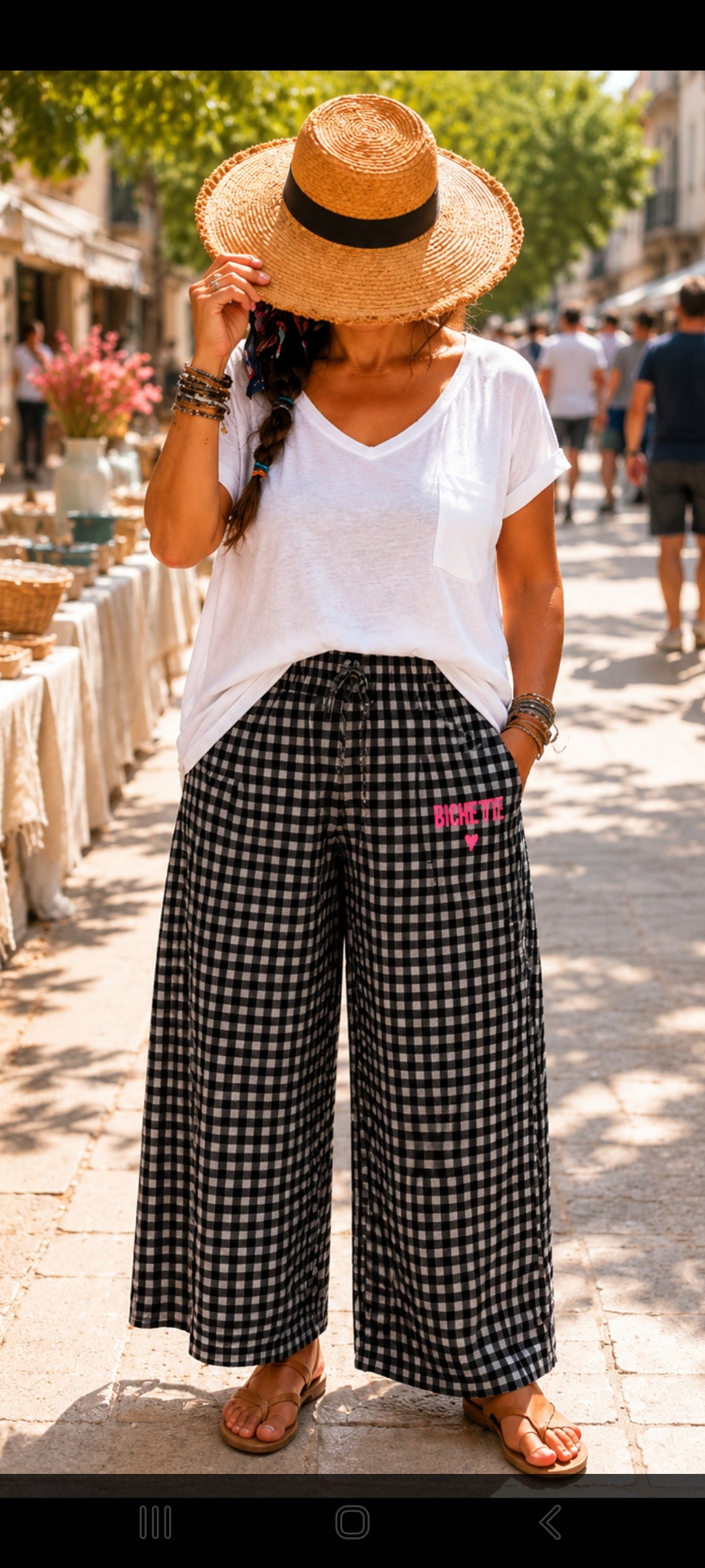 💙 Pantalon Large Gingham BINETTE