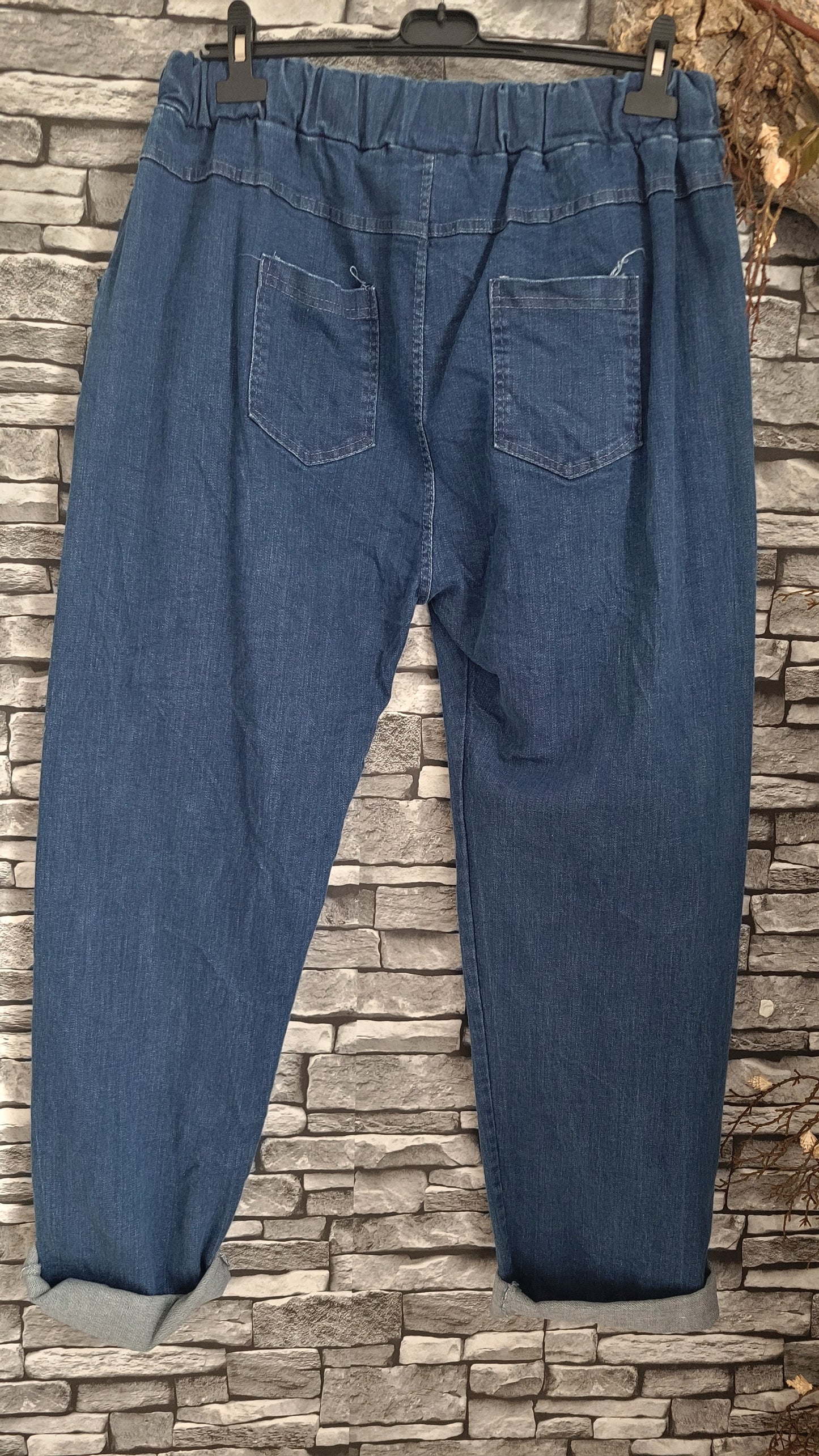 🖤 Pantalon denim stretch bohème chic