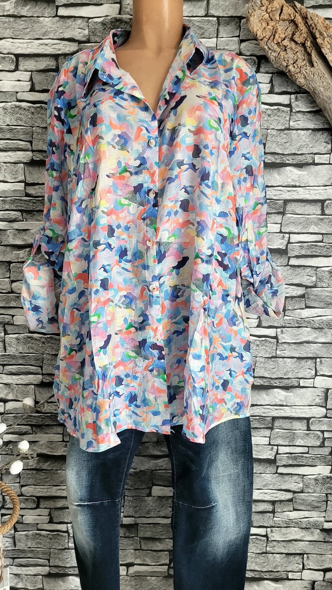 💙 Chemise "Étincelles" – Viscose & Tencel