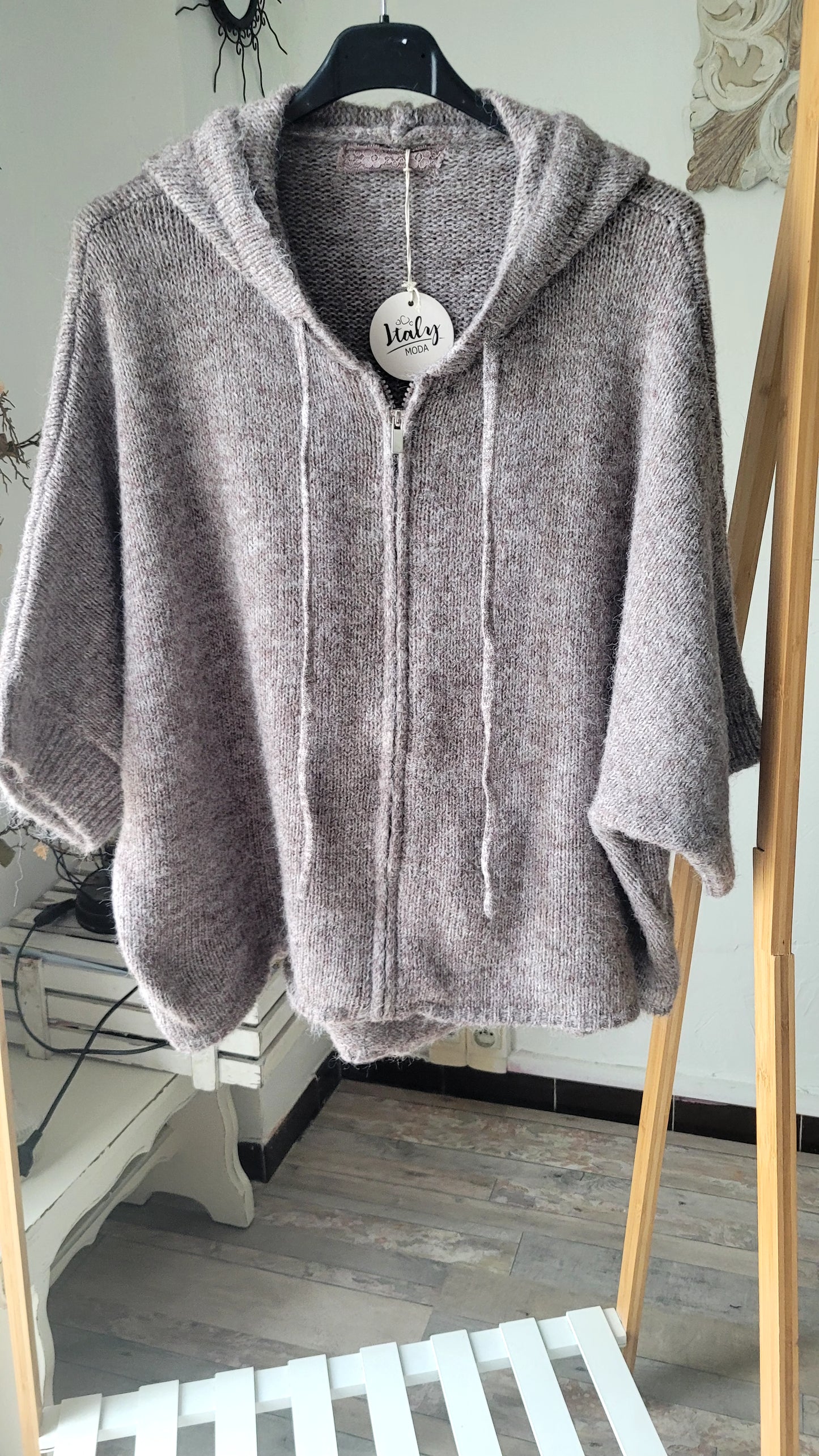 Gilet Oversize à Capuche Doux