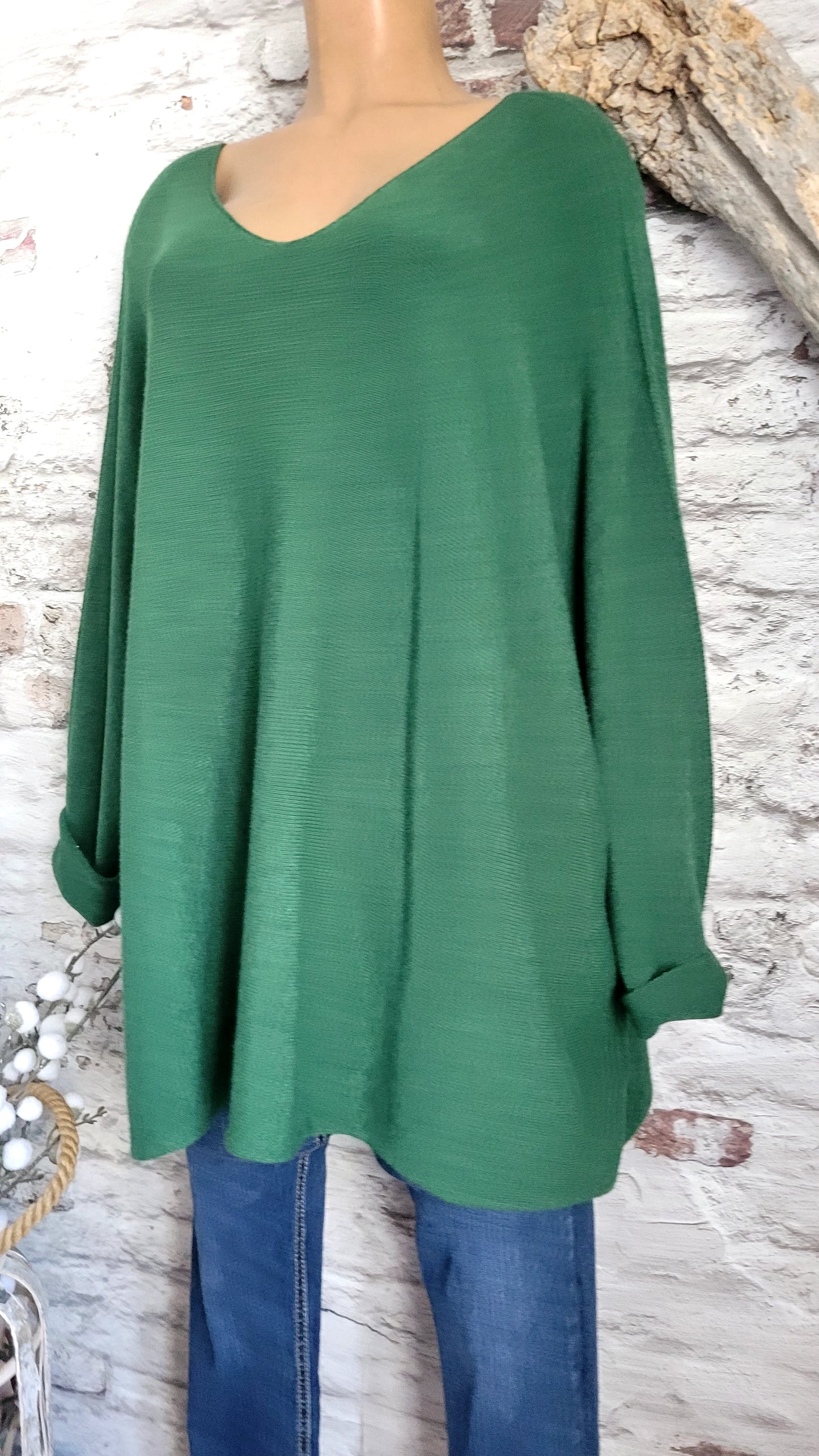 🍒 PULL OVERSIZE VERT SAPIN