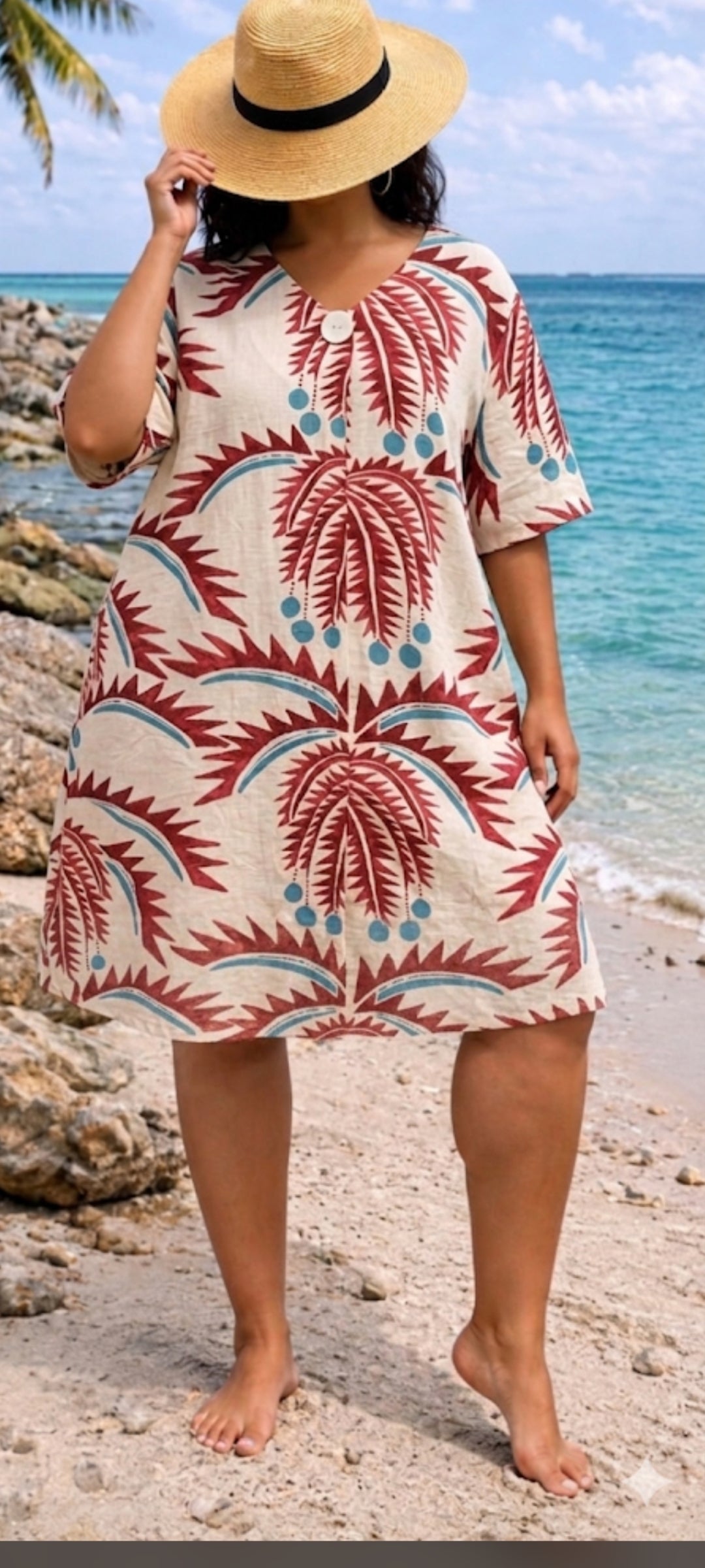 🎀 Robe Tunique Imprimée Tropicale