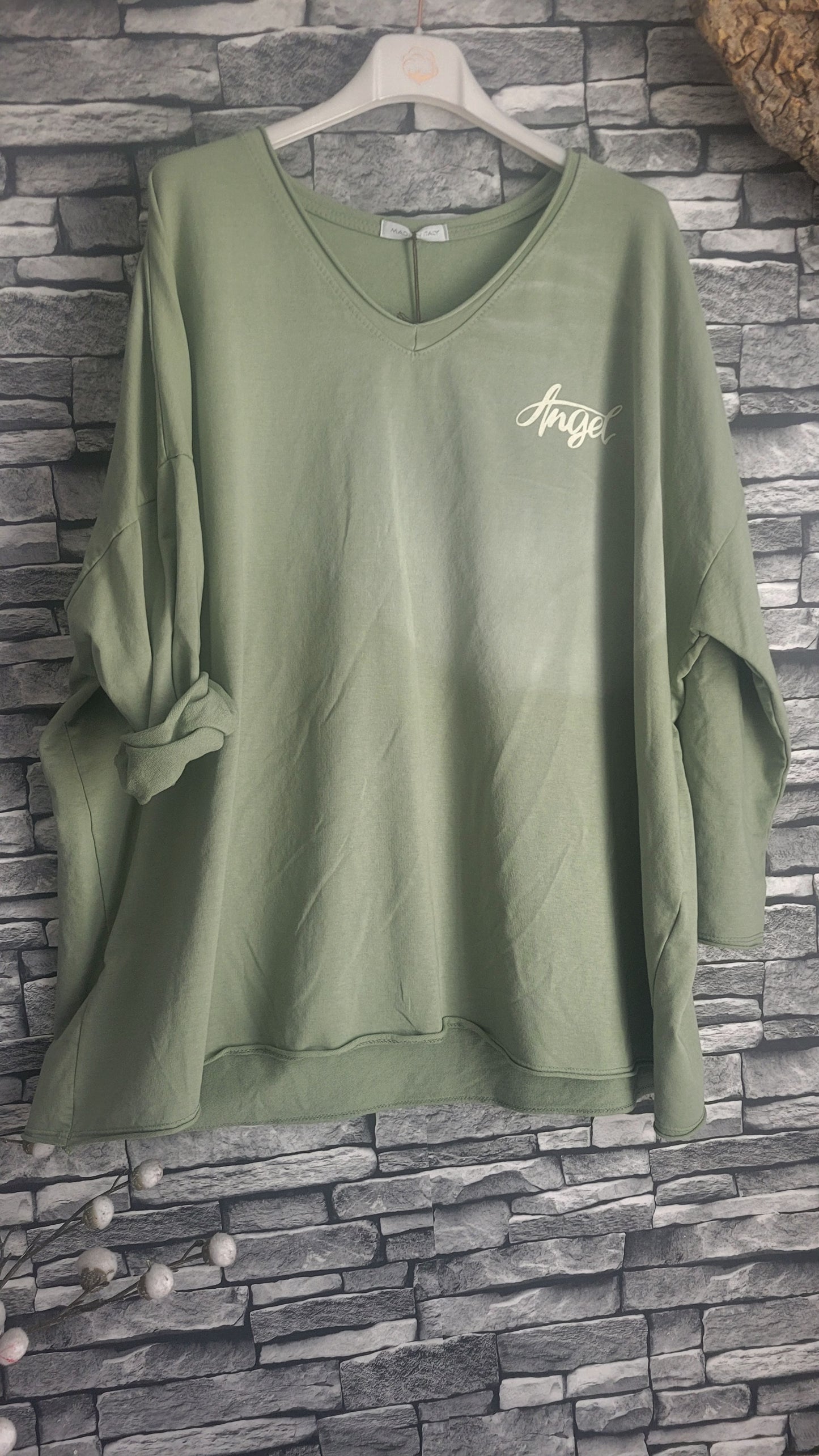 🌺 Sweat Oversize "Angel" – Look Vintage Rock