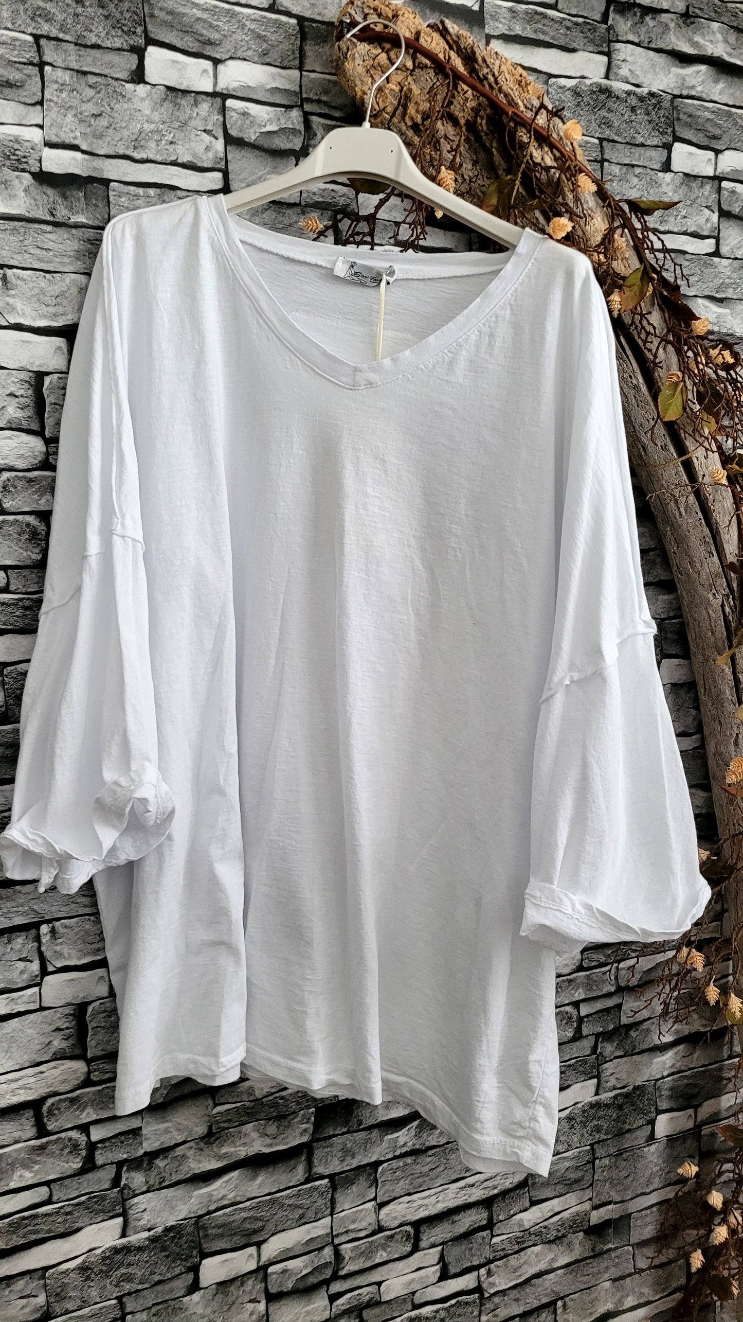 🖤T-shirt Oversize "Angel Wings" – Blanc & Or