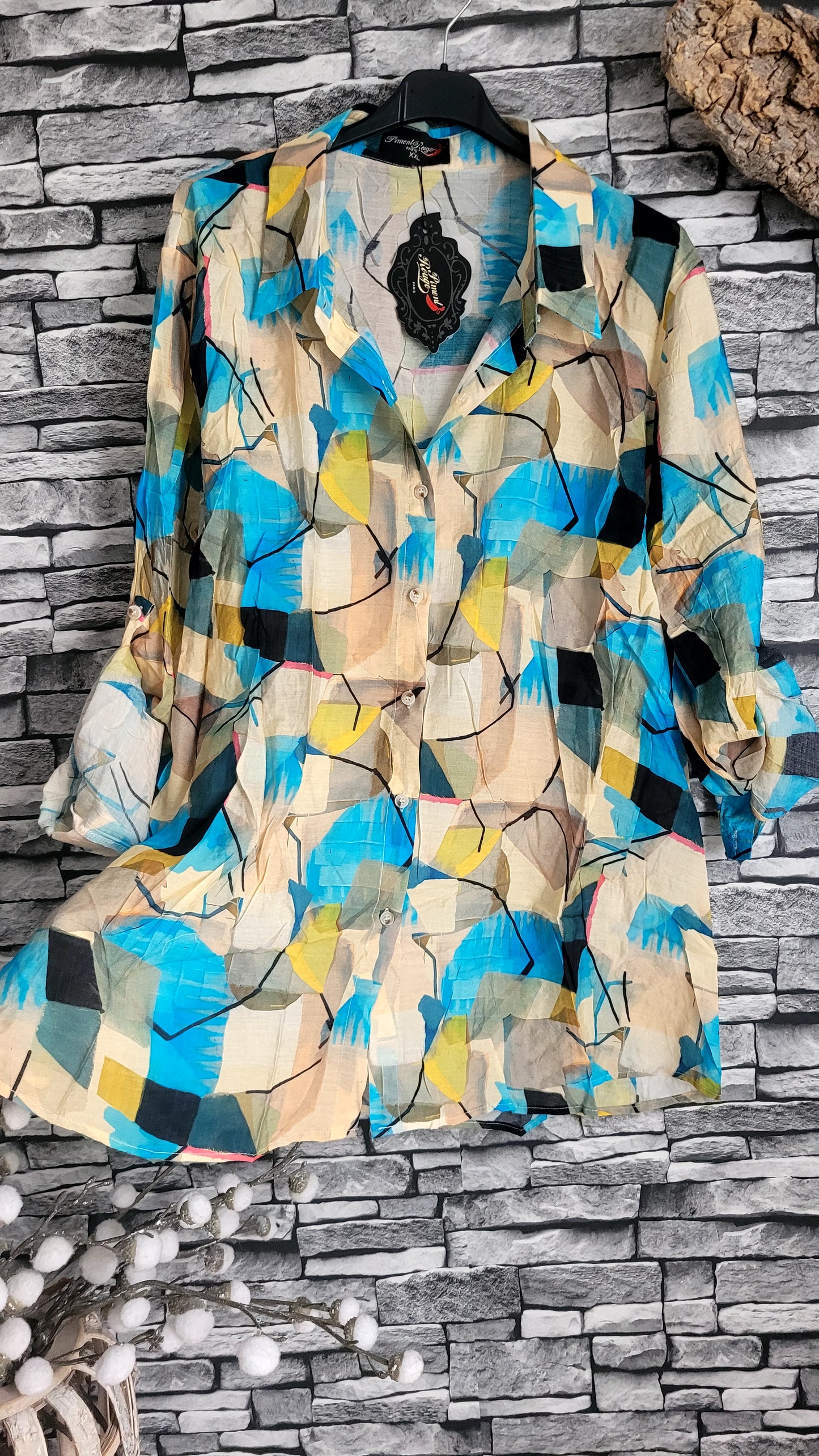 💋 Chemisier Graphique "Arty" – Viscose & Tencel