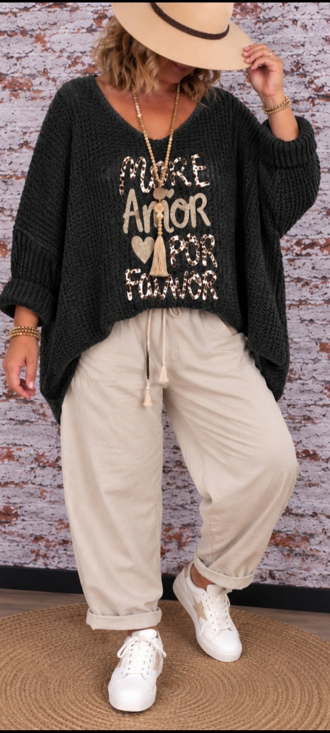 Pull Oversize noir « More Amor