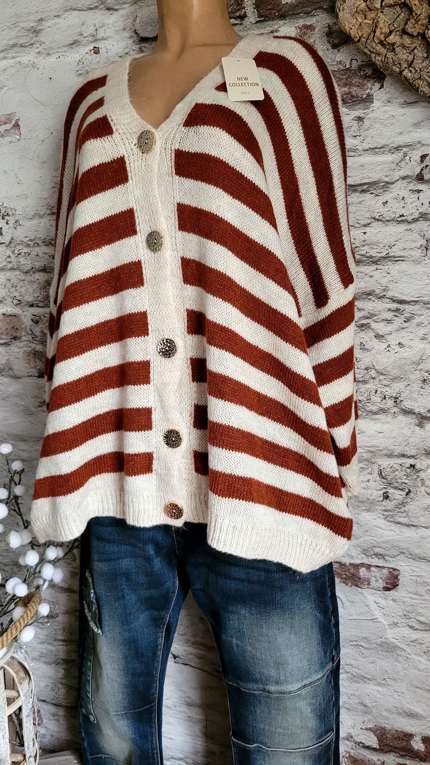 💋 Gilet Loose à Rayures