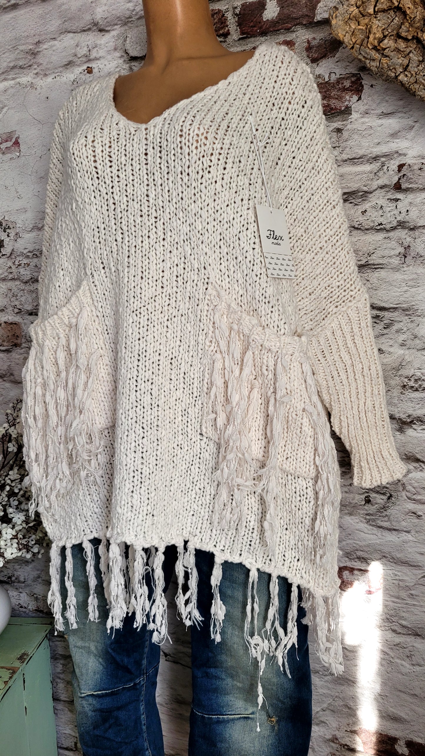 🌸 Pull à franges style bohème