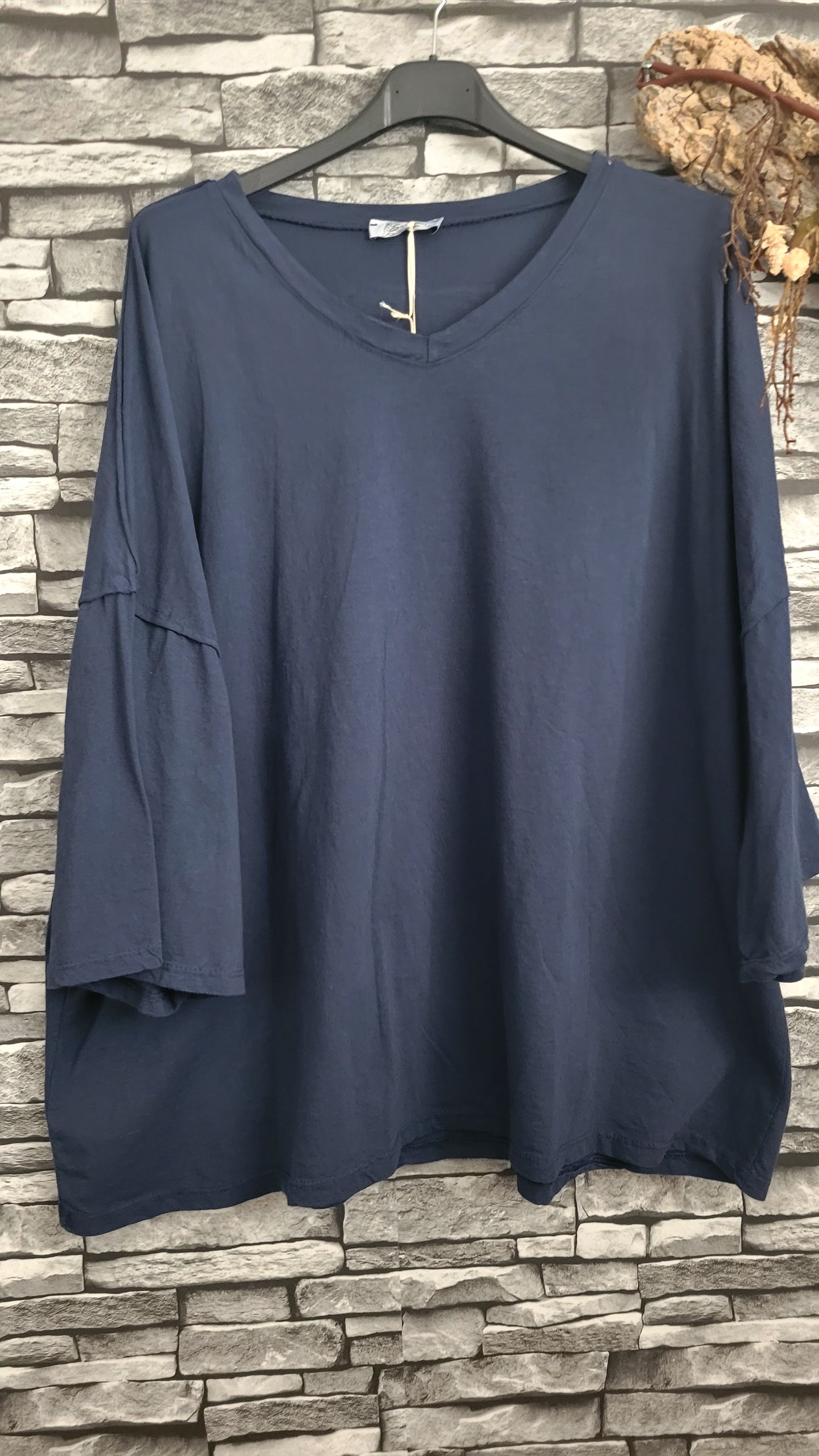 🖤T-shirt Oversize "Angel Wings" – Bleu marine & Or