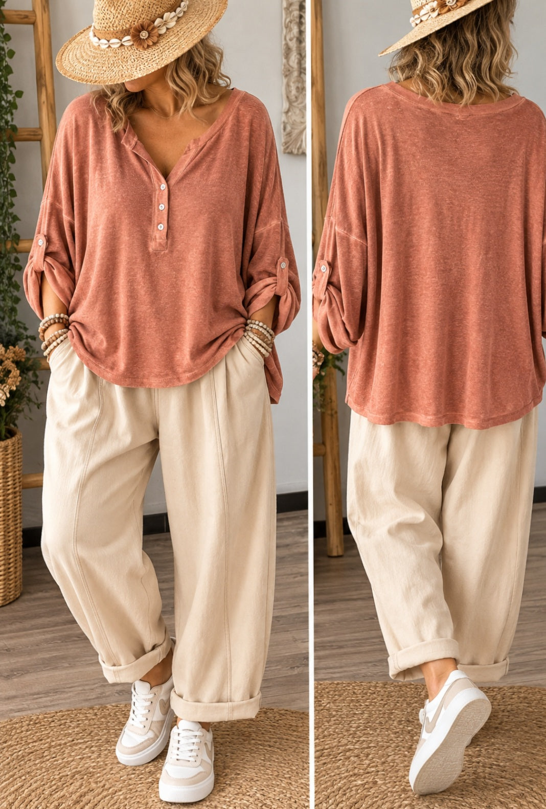 Haut oversize – Style bohème chic