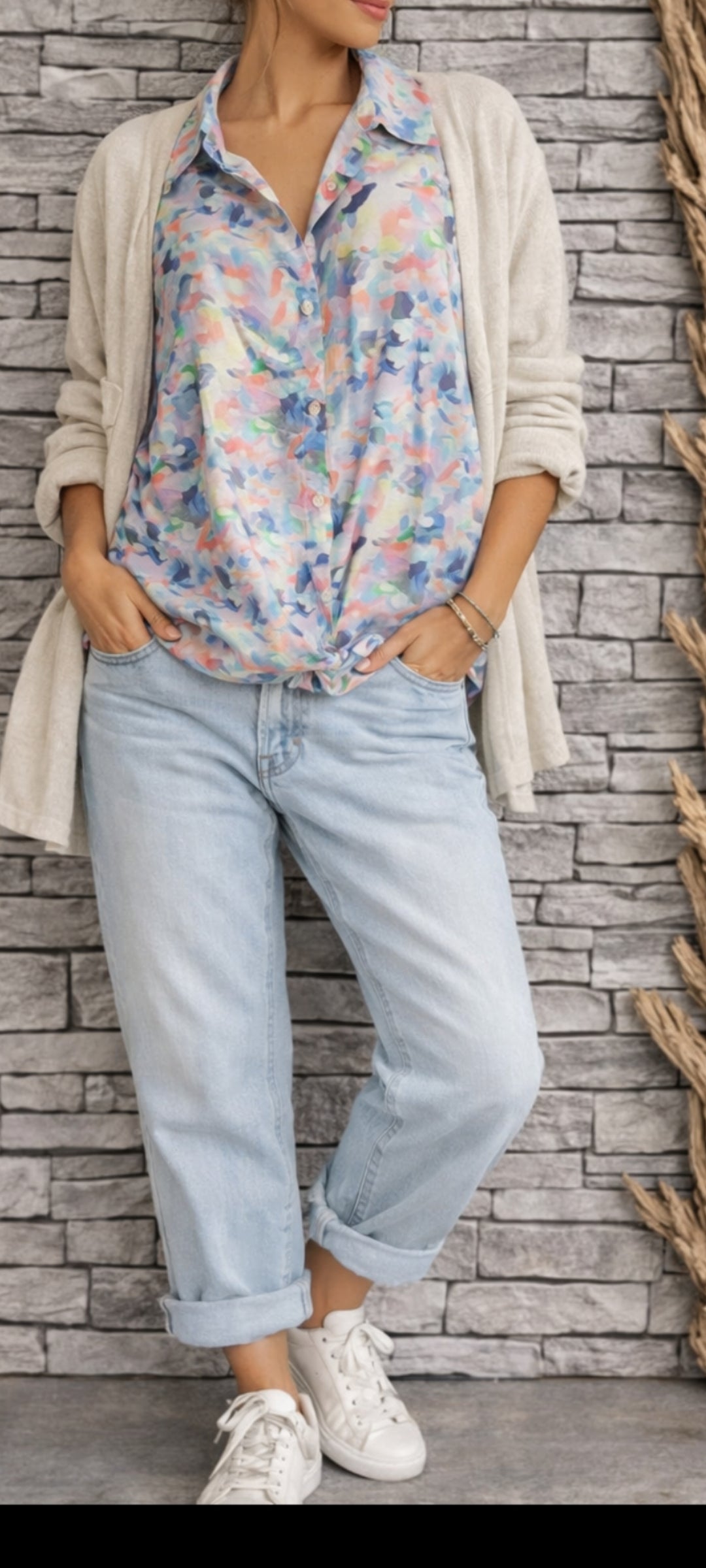 💙 Chemise "Étincelles" – Viscose & Tencel