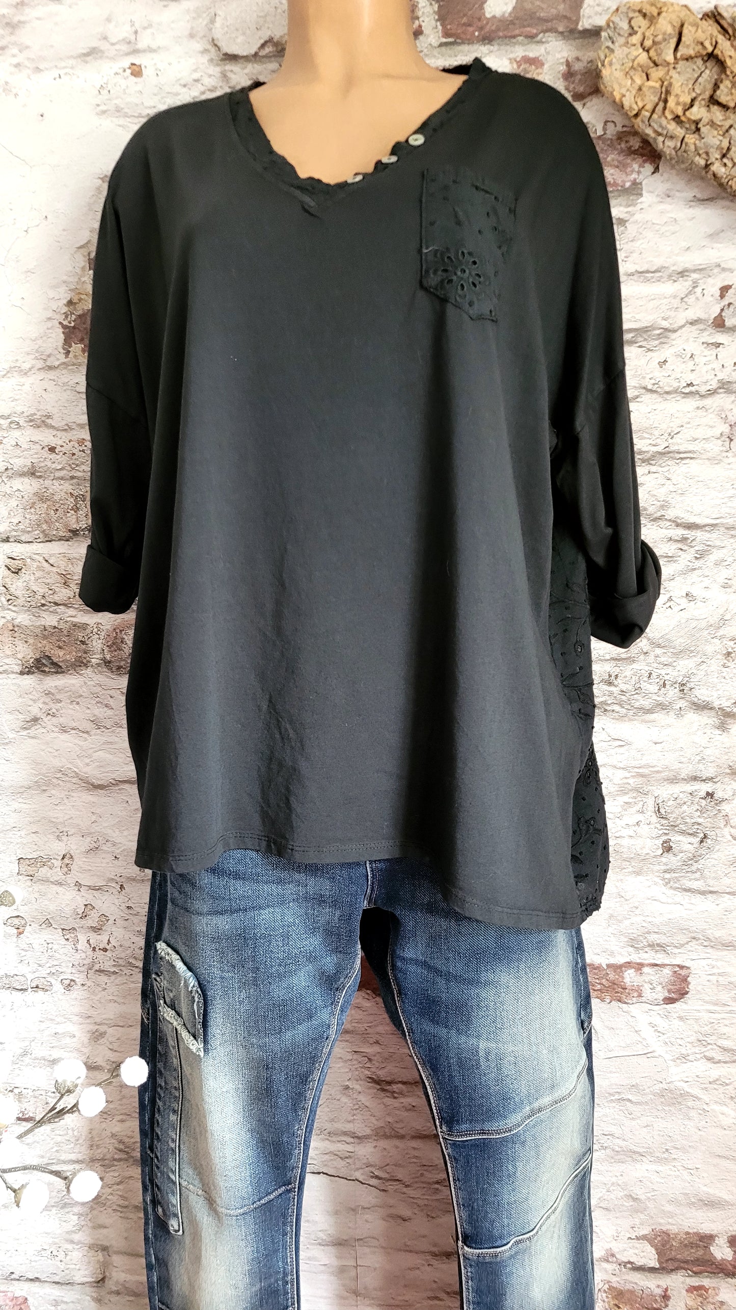 🖤 t-shirt "Broderie Douce"