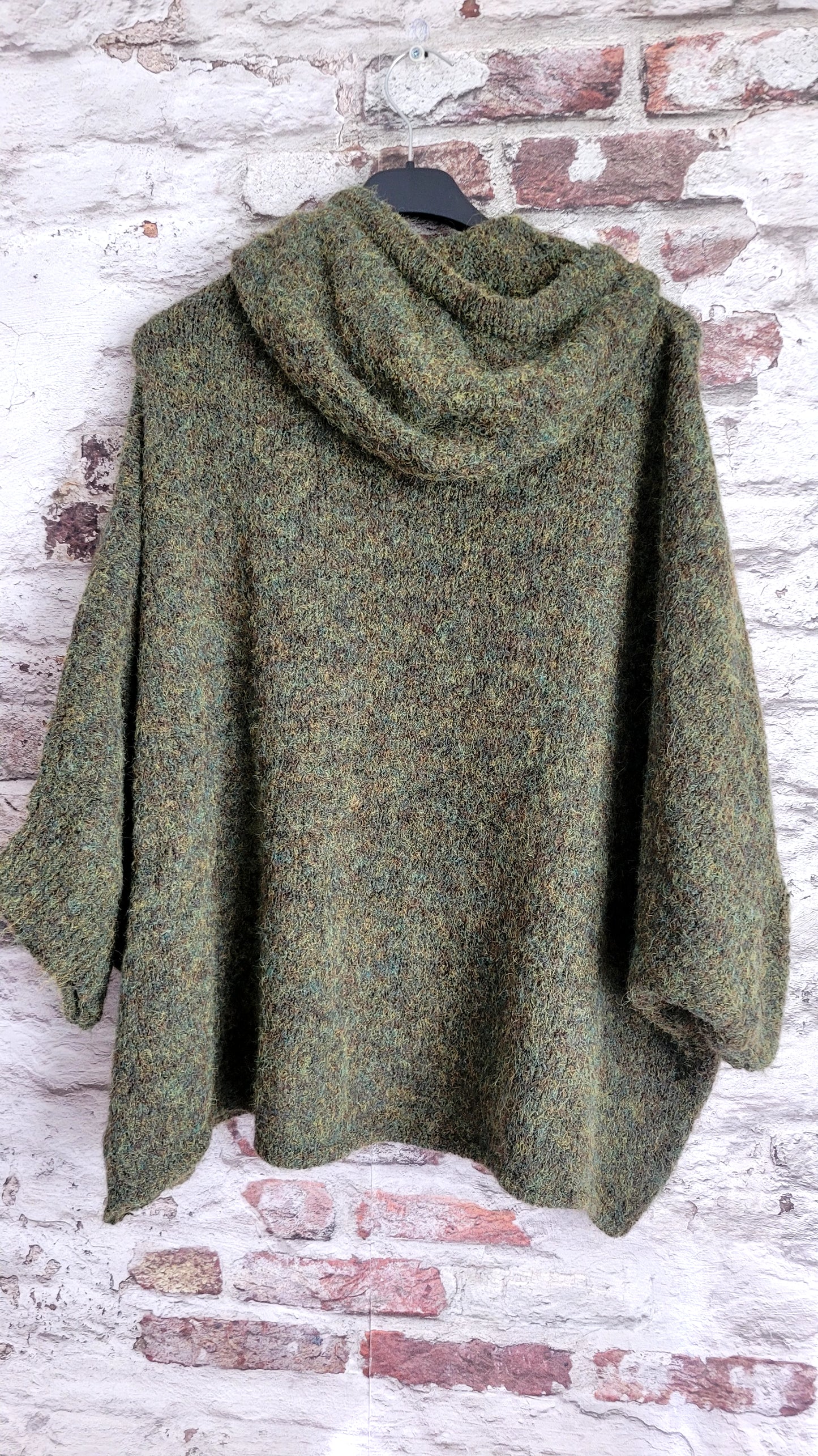 Gilet poncho oversize à capuche – Style bohème chic
