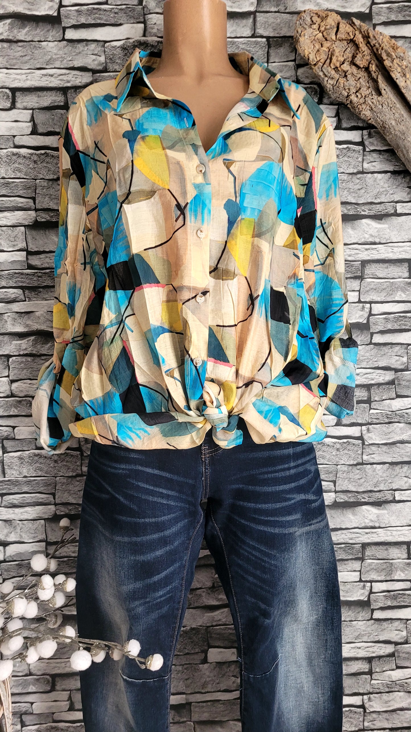 💋 Chemisier Graphique "Arty" – Viscose & Tencel