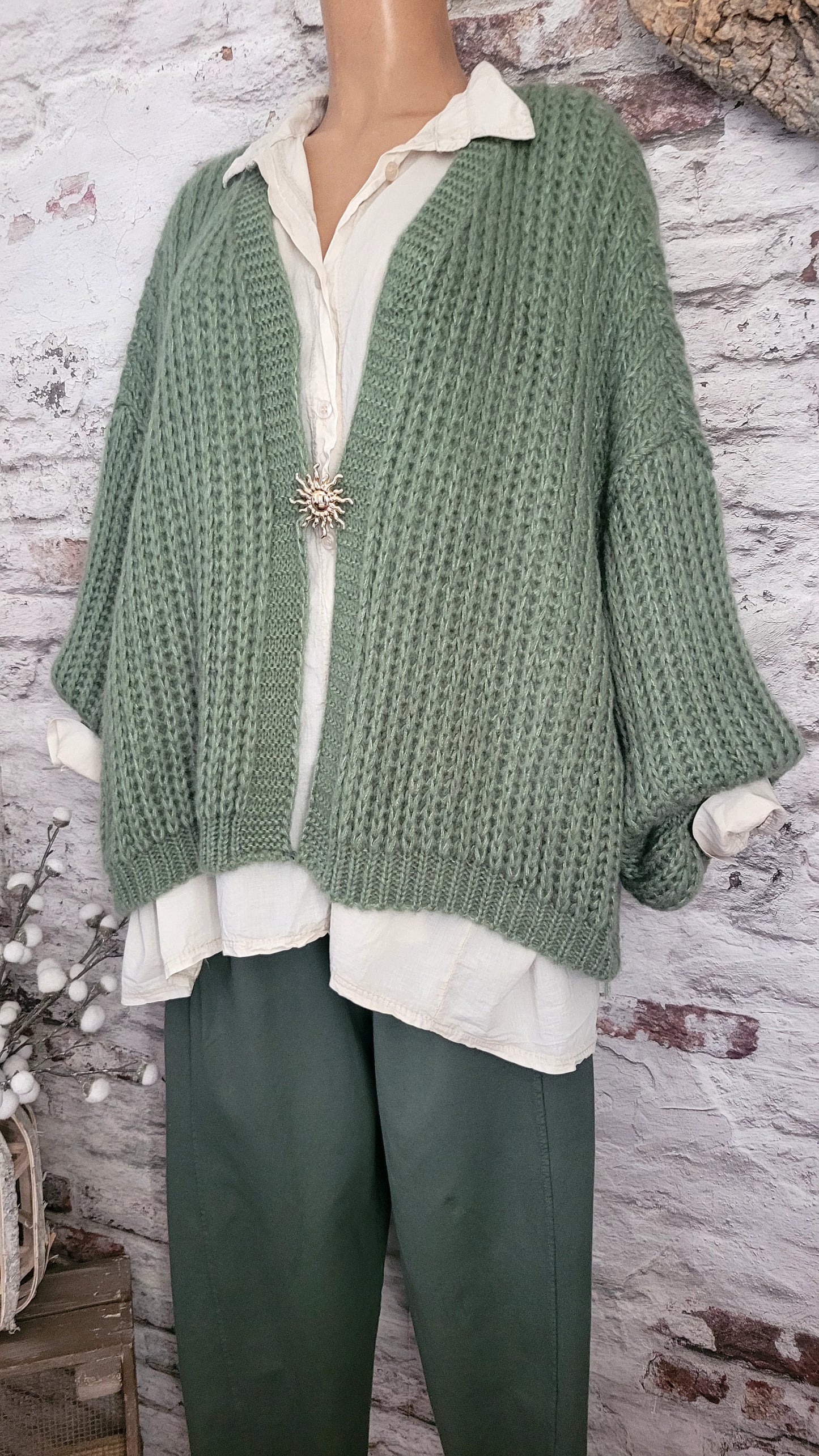 💚 Gilet Cocooning avec Broche Soleil