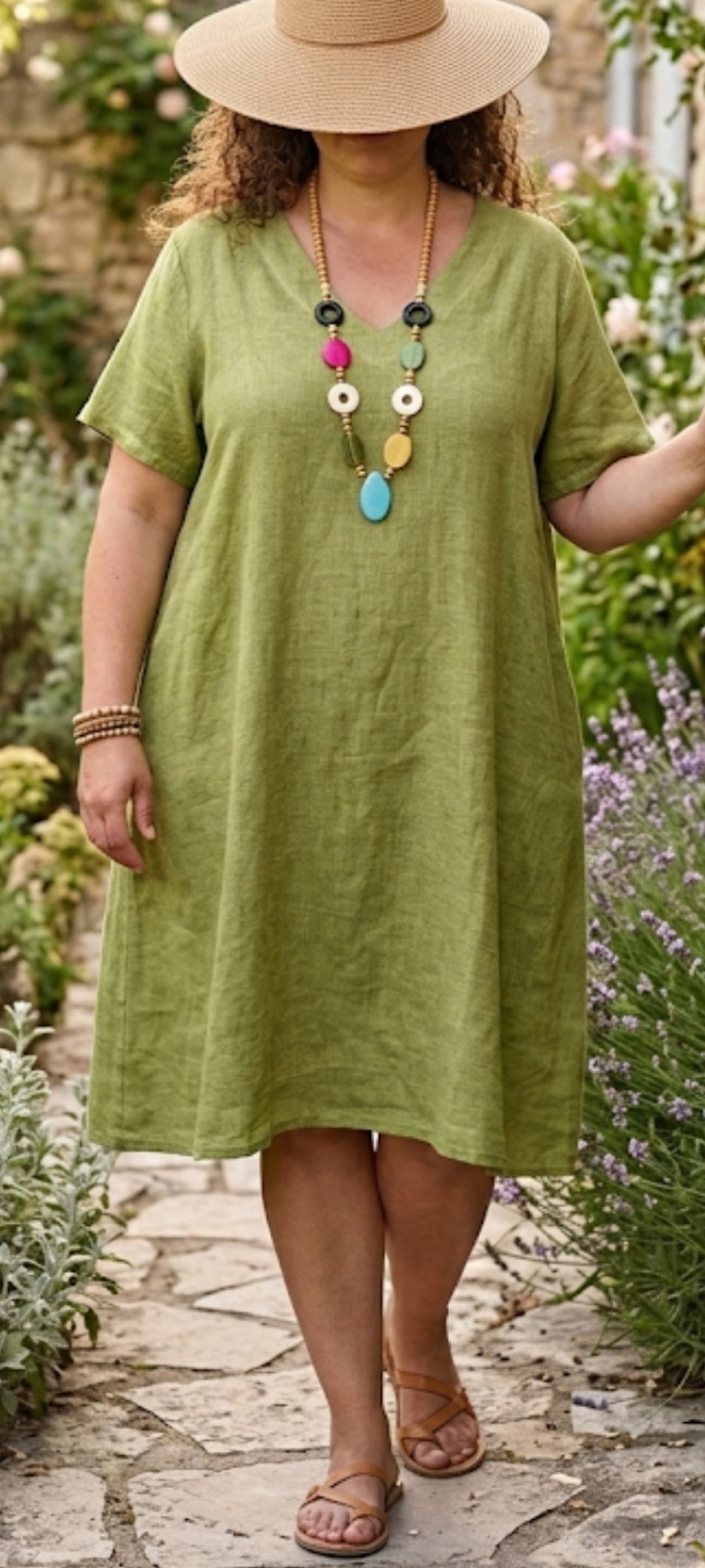🍀 Robe  Midi en Coton & Lin – L'Esprit Bohème Chic