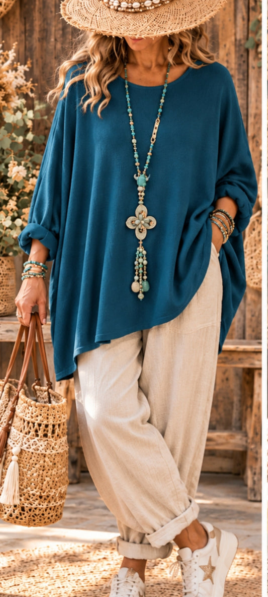 Pull oversize bohème
