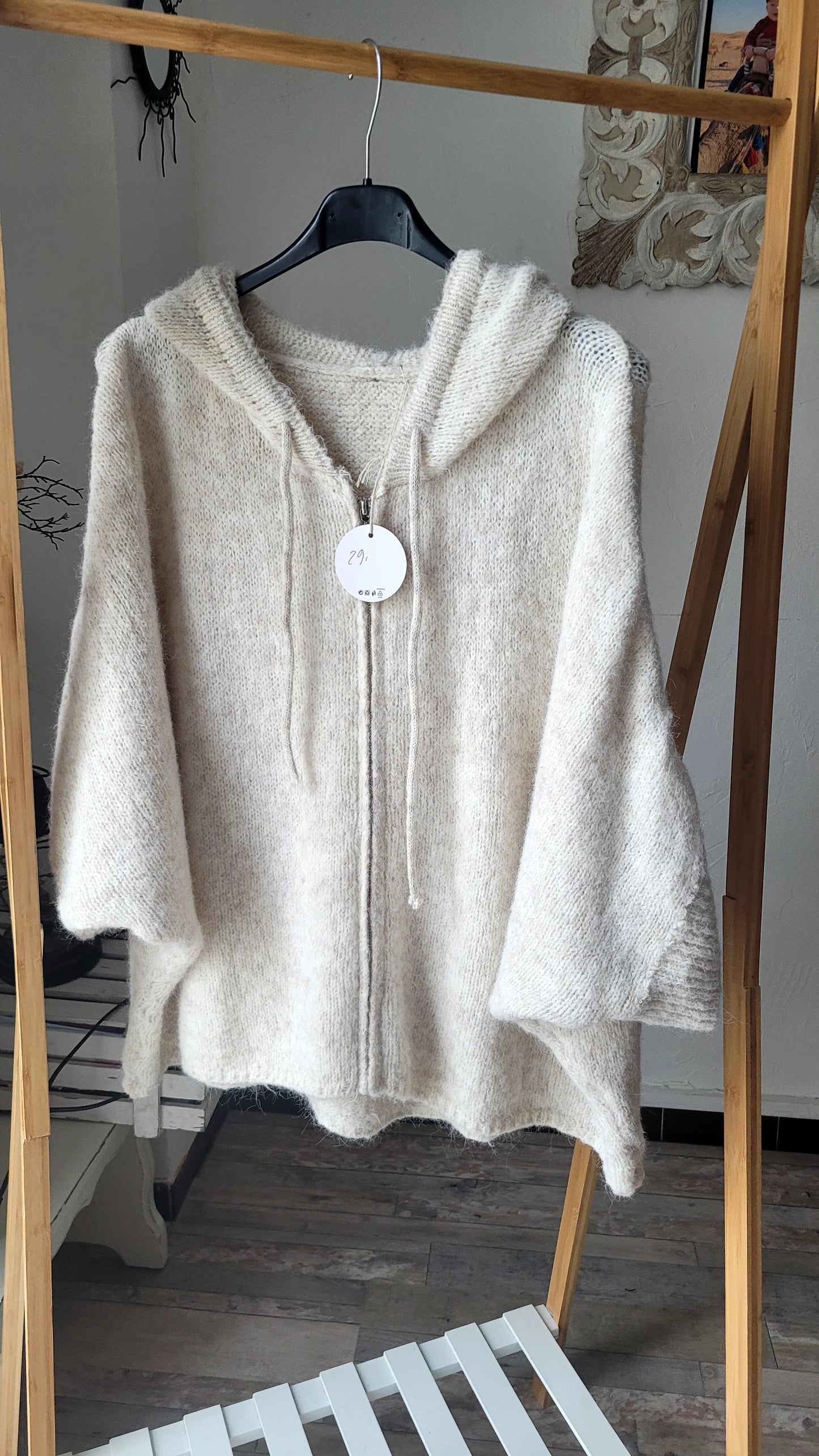 Gilet Oversize à Capuche Doux
