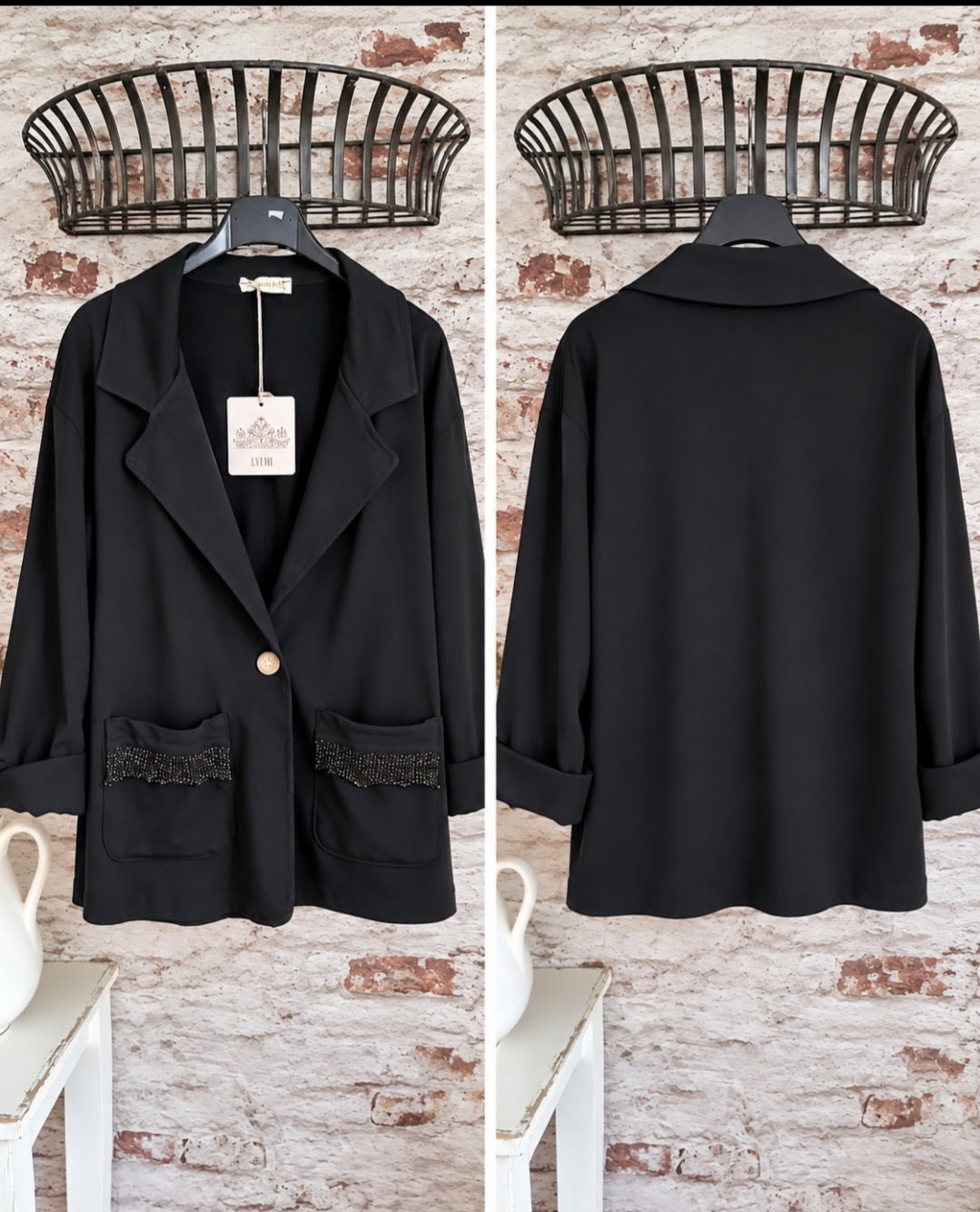 🌸Veste noire bohème chic