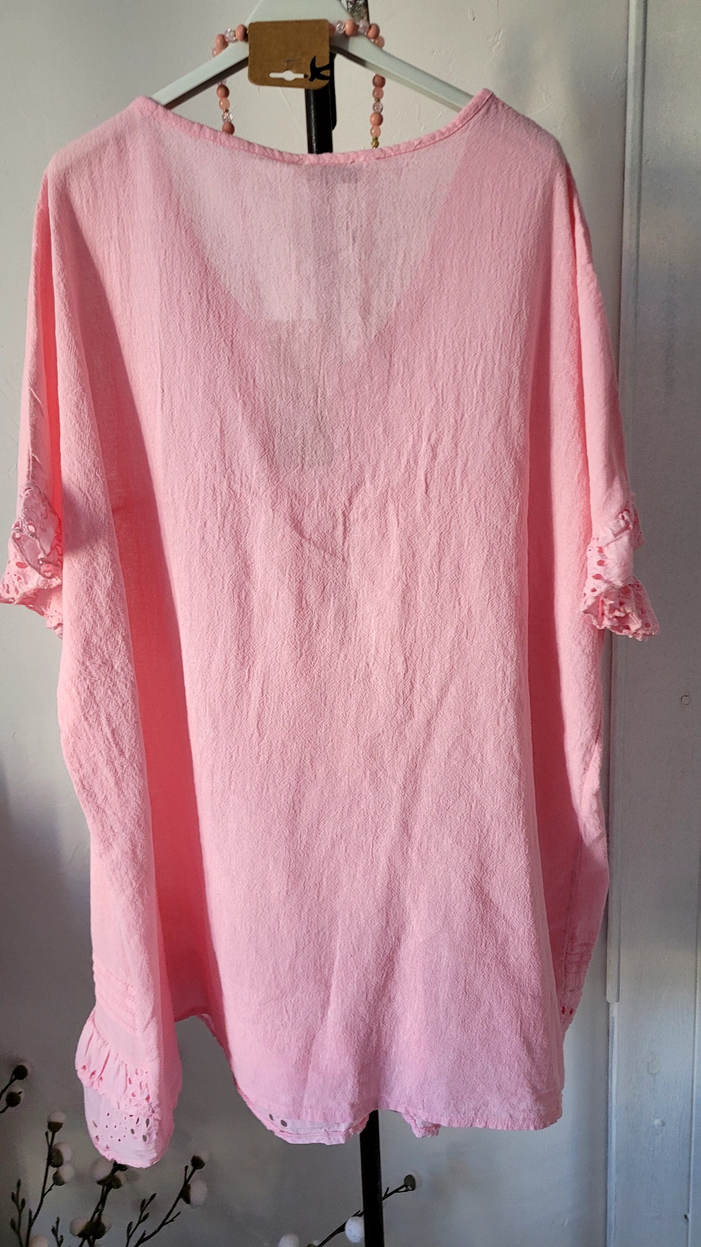 🌺 Tunique Bohème Chic – rose poudré