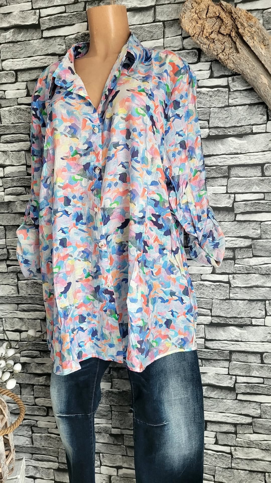 💙 Chemise "Étincelles" – Viscose & Tencel