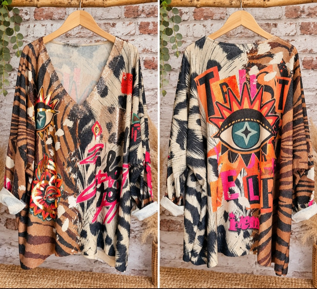 Tunique oversize léopard – Style bohème chic