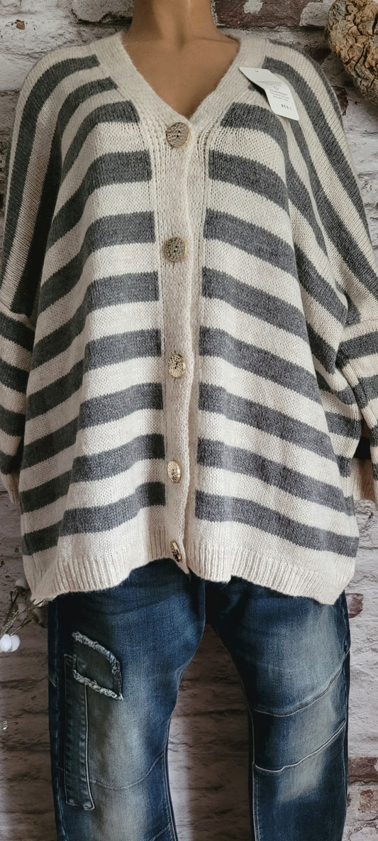 💋 Gilet Loose à Rayures