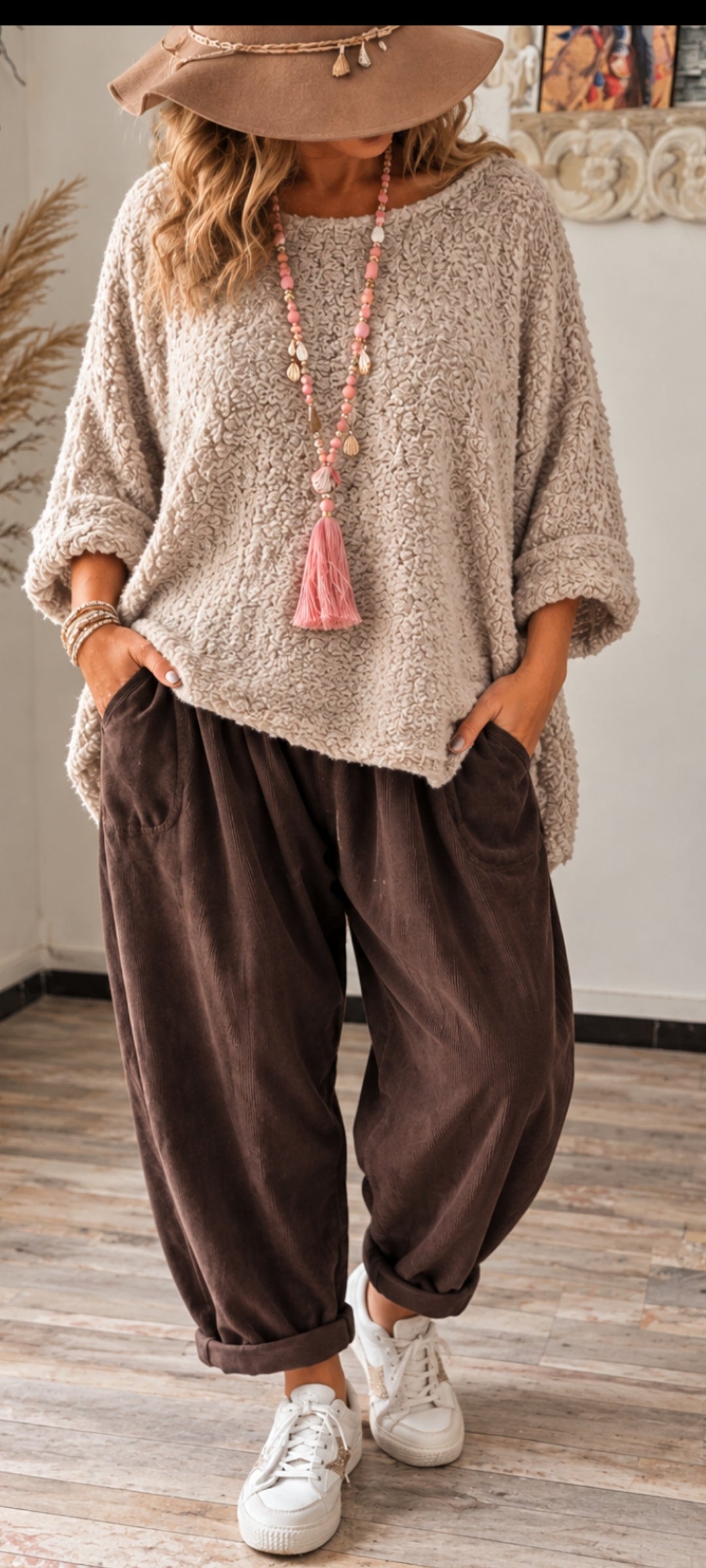 Pantalon en velours côtelé – Style bohème chic 🤎