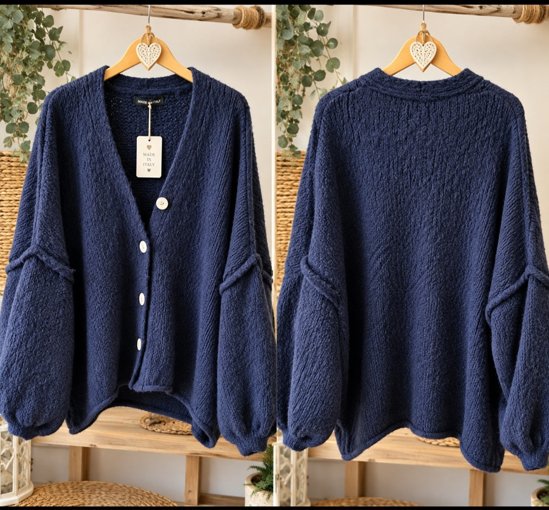 Gilet oversize bleu marine