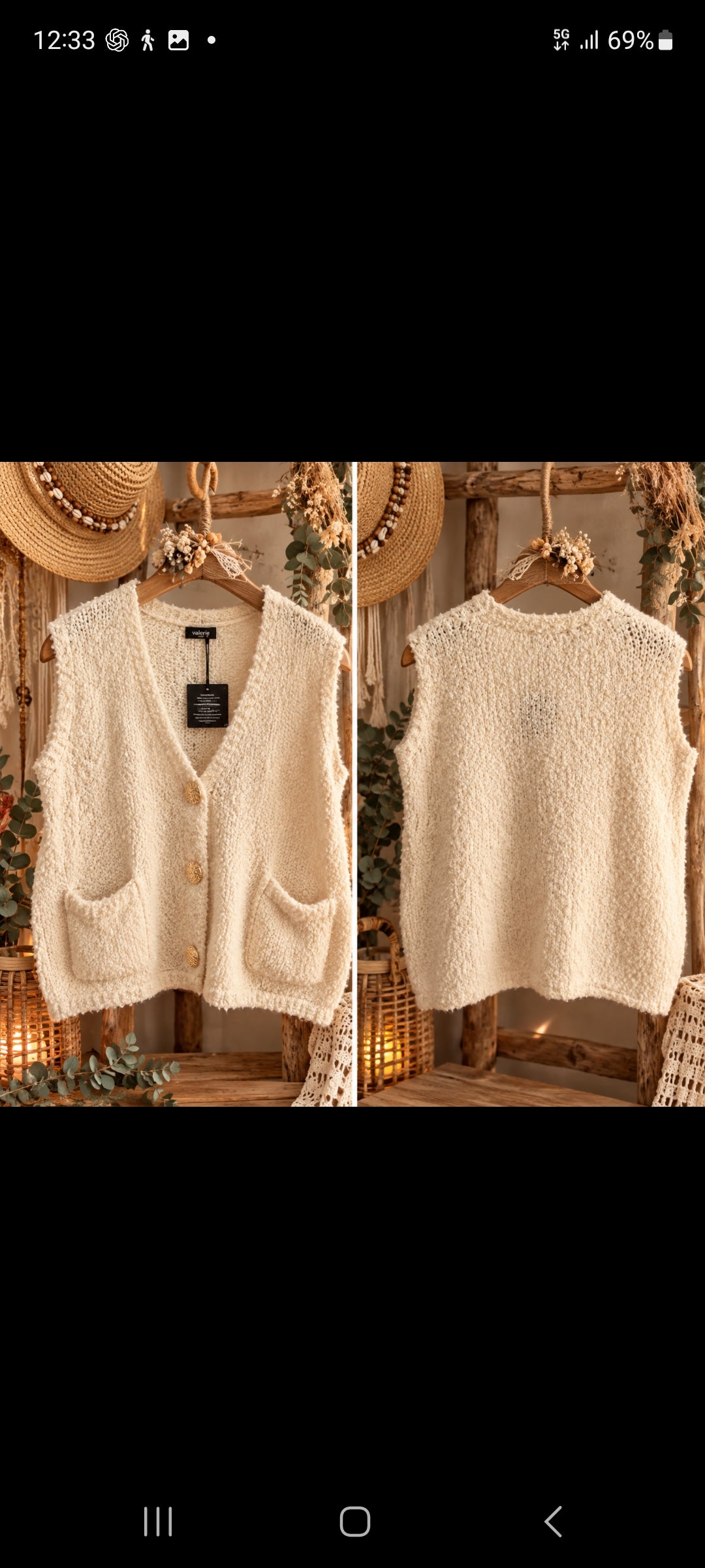 Gilet bohème alpaga