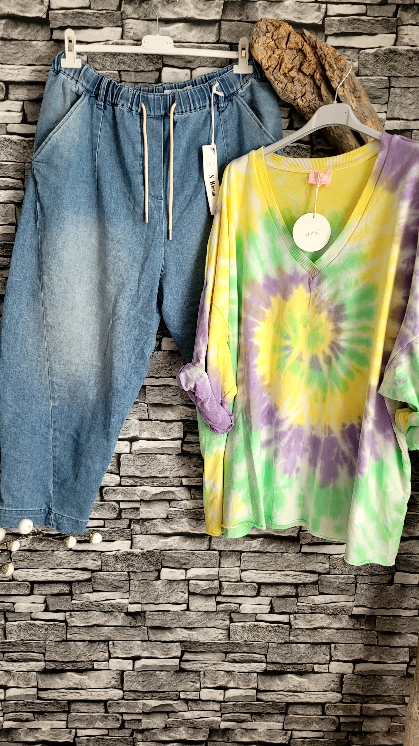 🌸 Pantalon "Balloon" en Denim Souple – L'élégance Décontractée