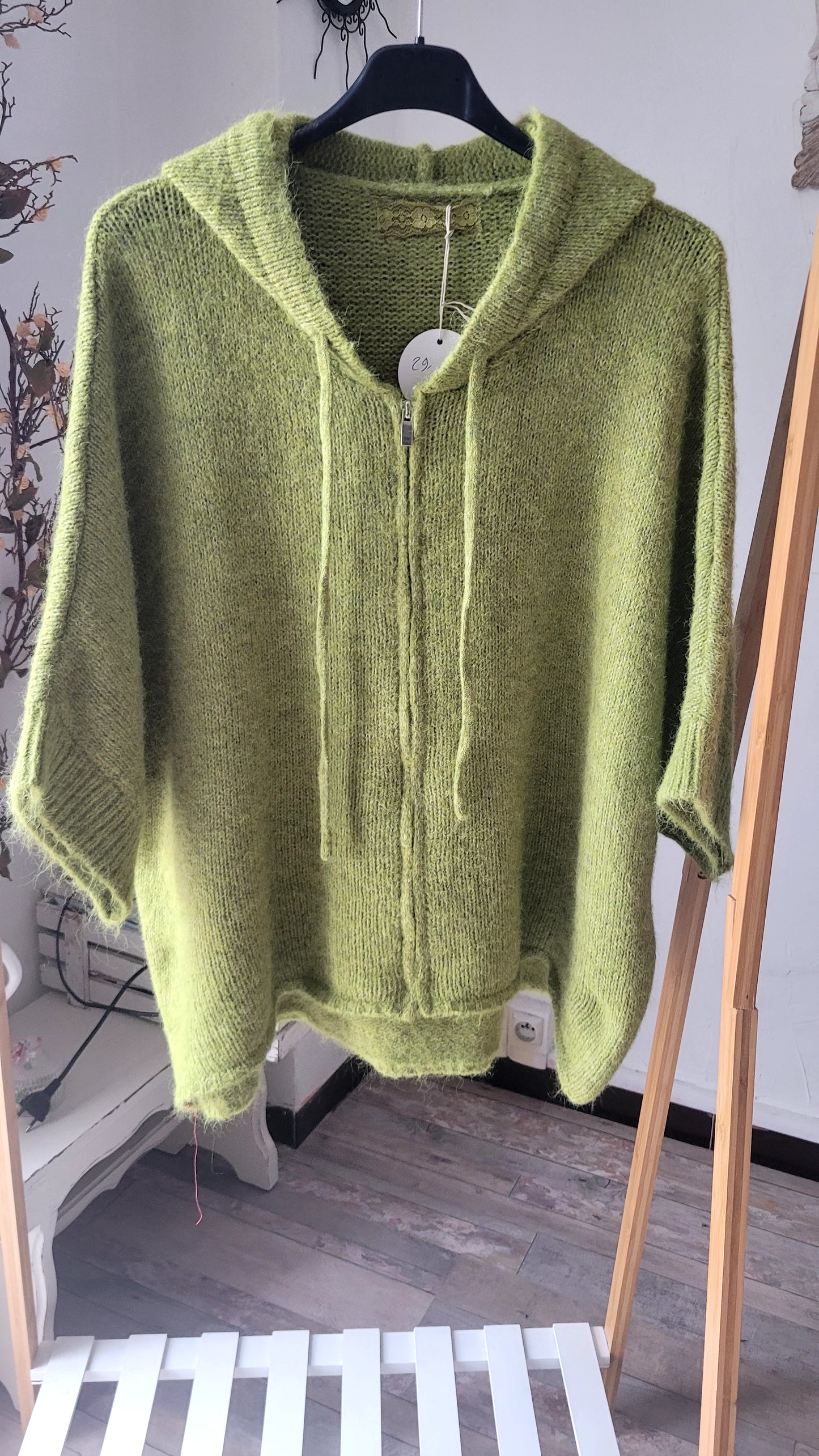 Gilet Oversize à Capuche Doux
