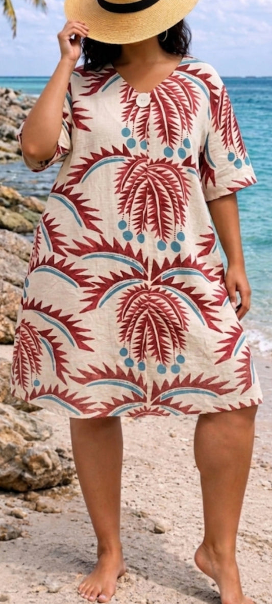 🎀 Robe Tunique Imprimée Tropicale