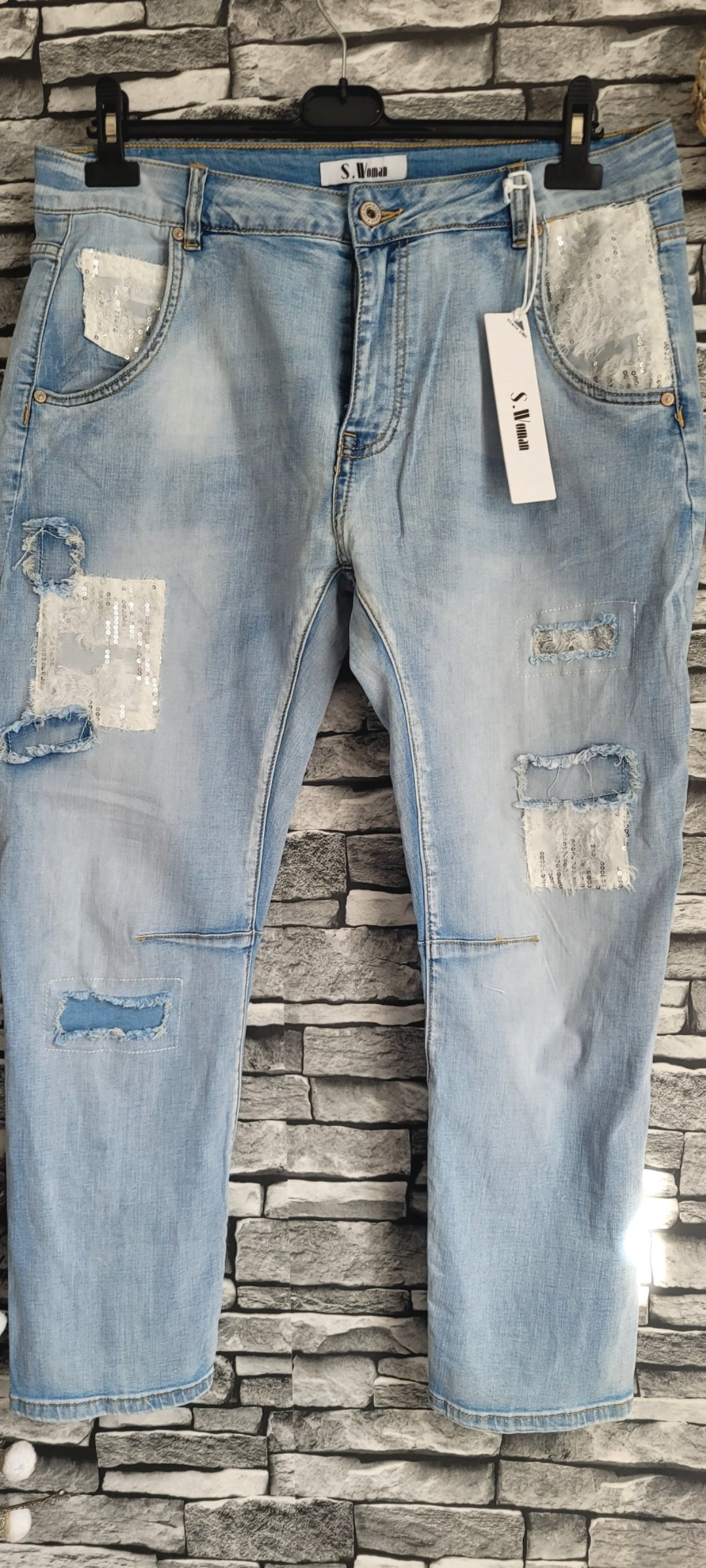 Jean Denim "Glow & Rock" – Bleu Délavé
