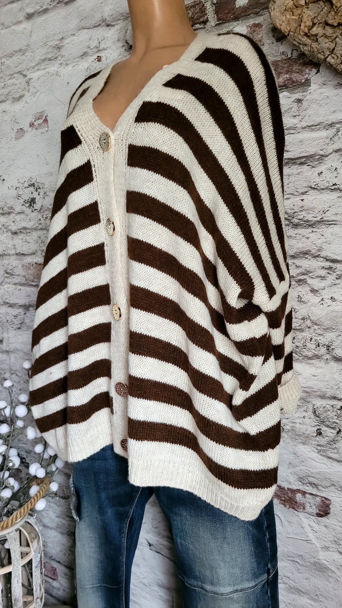 💋 Gilet Loose à Rayures