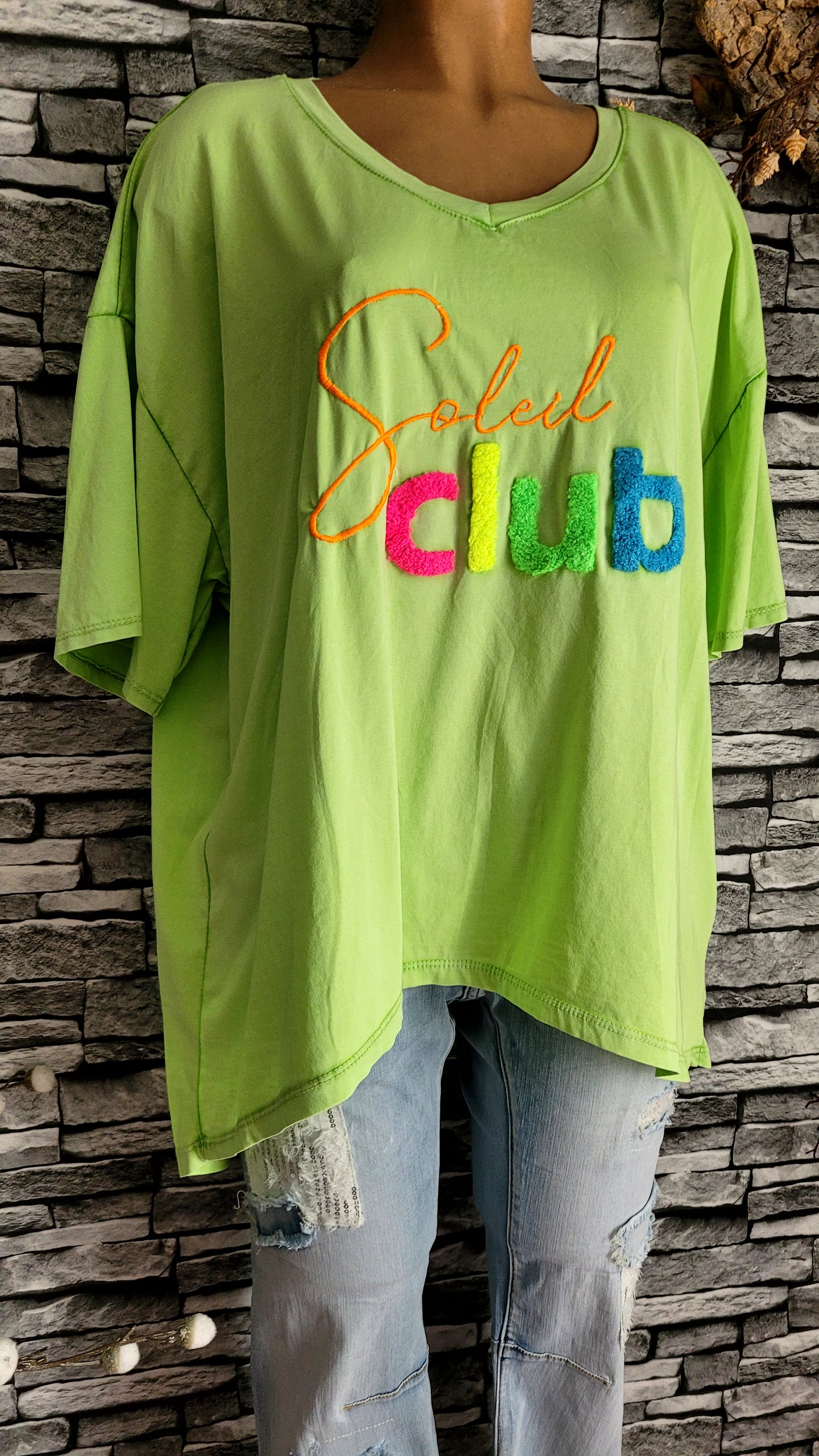 💋T-shirt "Soleil Club" – Vert Vitaminé