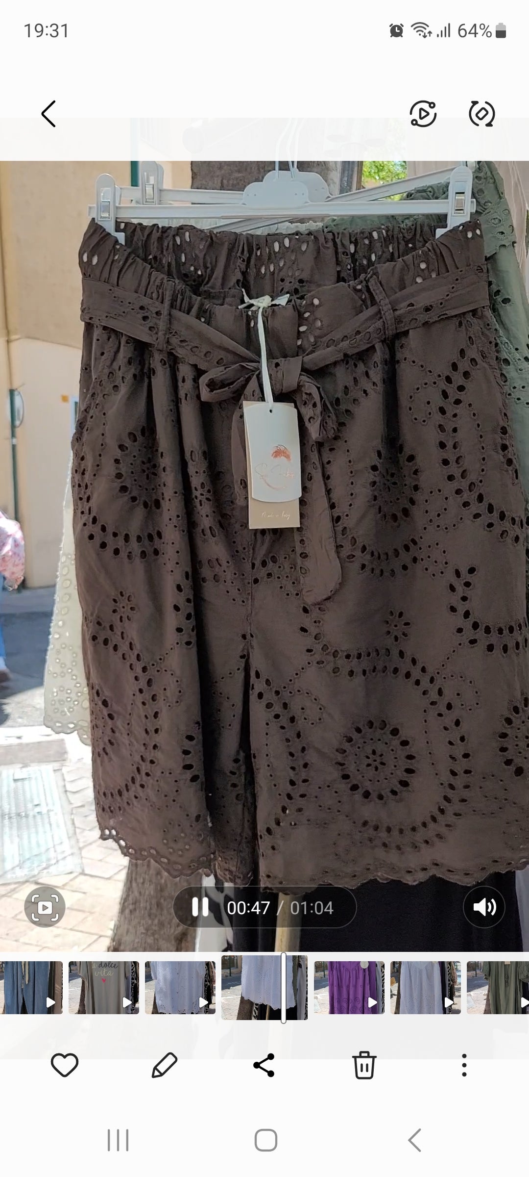 🍀 Short en Broderie Anglaise "Bohème Chic" – Marron Chocolat